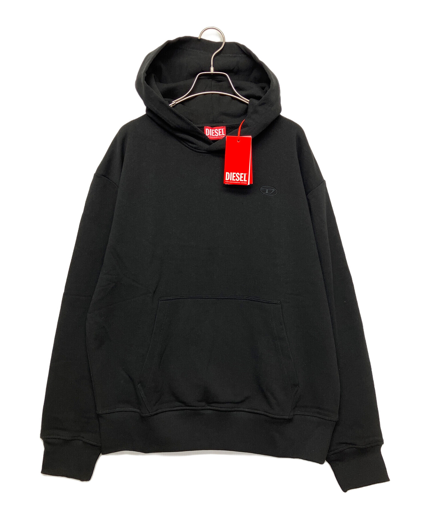 中古・古着通販】DIESEL (ディーゼル) プルオーバーパーカー ブラック 