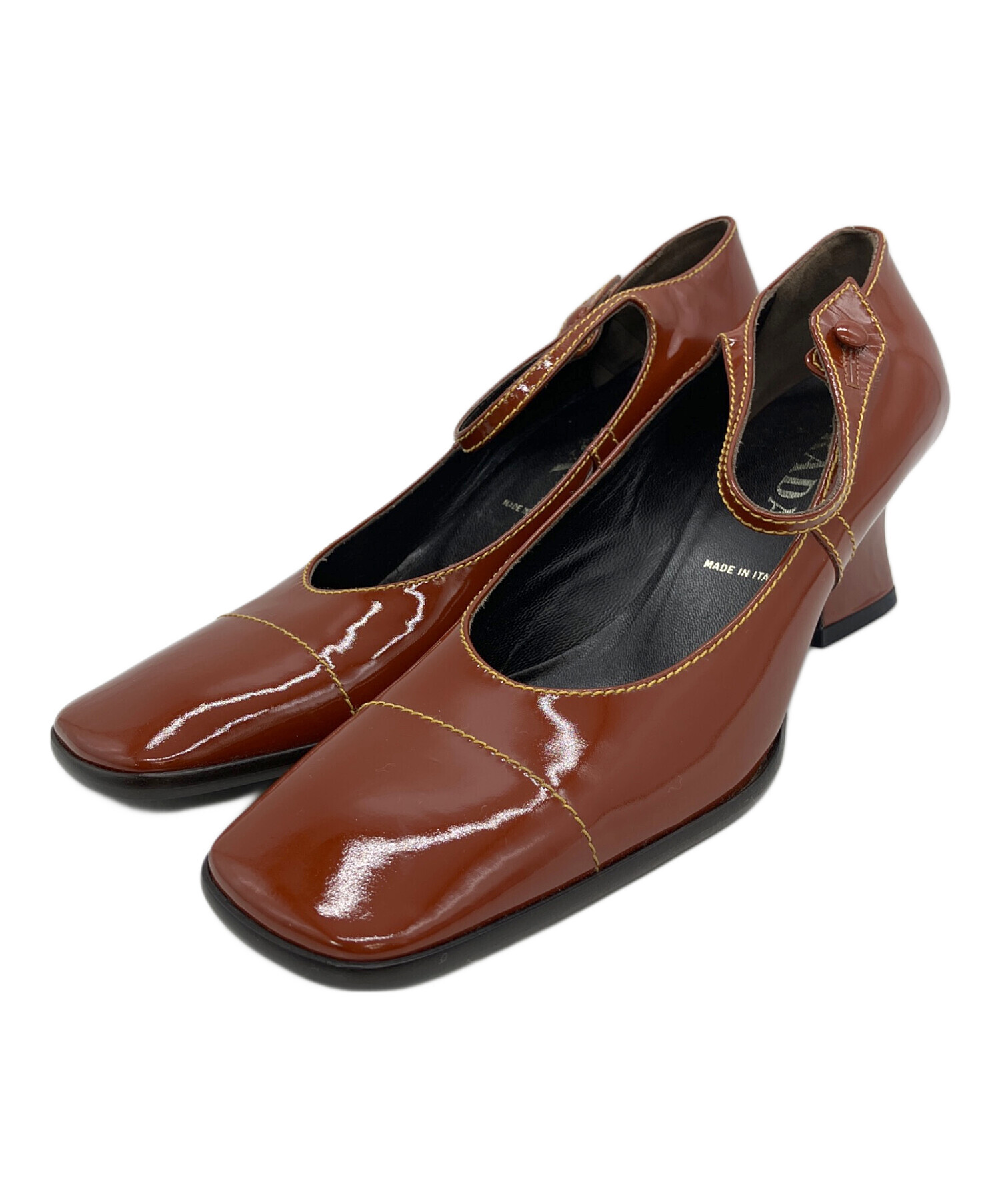 中古・古着通販】PRADA (プラダ) メリージェーンパンプス ブラウン