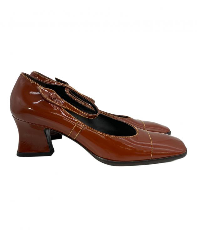 プラダPRADA メリージェーンパンプスミュール35.5 美品 中古・古着通販】PRADA (プラダ) メリージェーンパンプス ブラウン