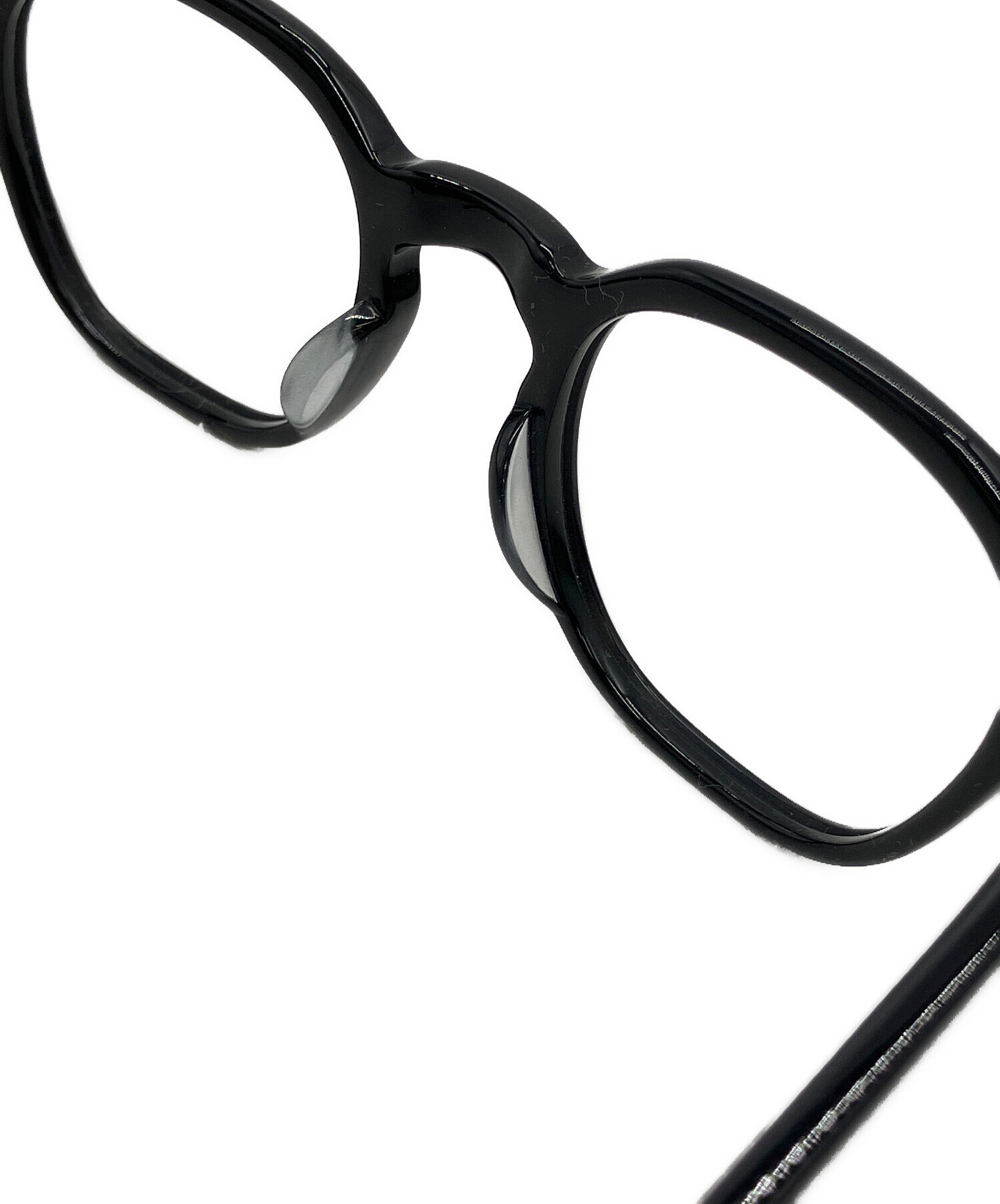 中古・古着通販】金子眼鏡 (カネコガンキョウ) レンズ無眼鏡 ブラック