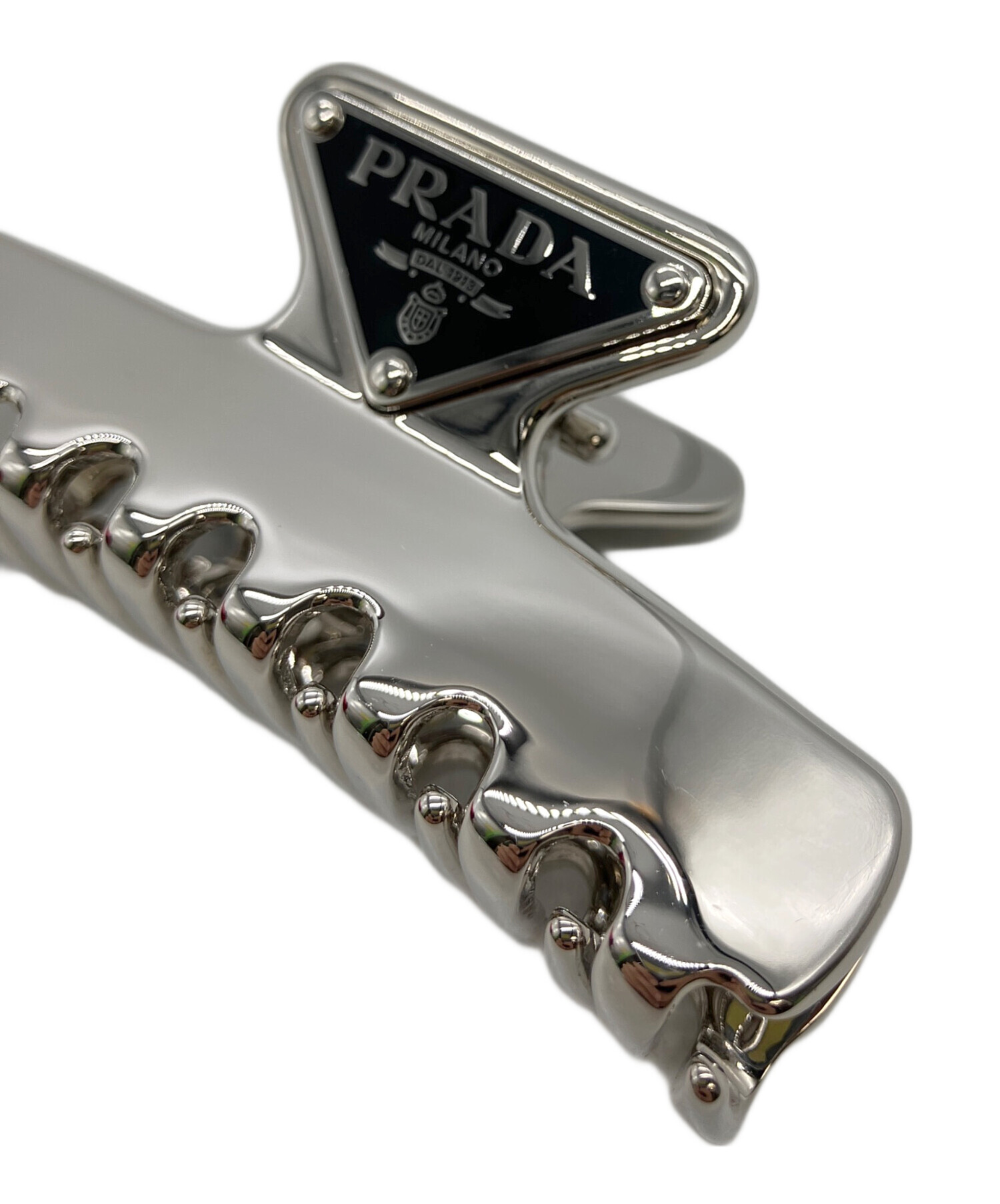中古・古着通販】PRADA (プラダ) メタルヘアクリップ シルバーカラー