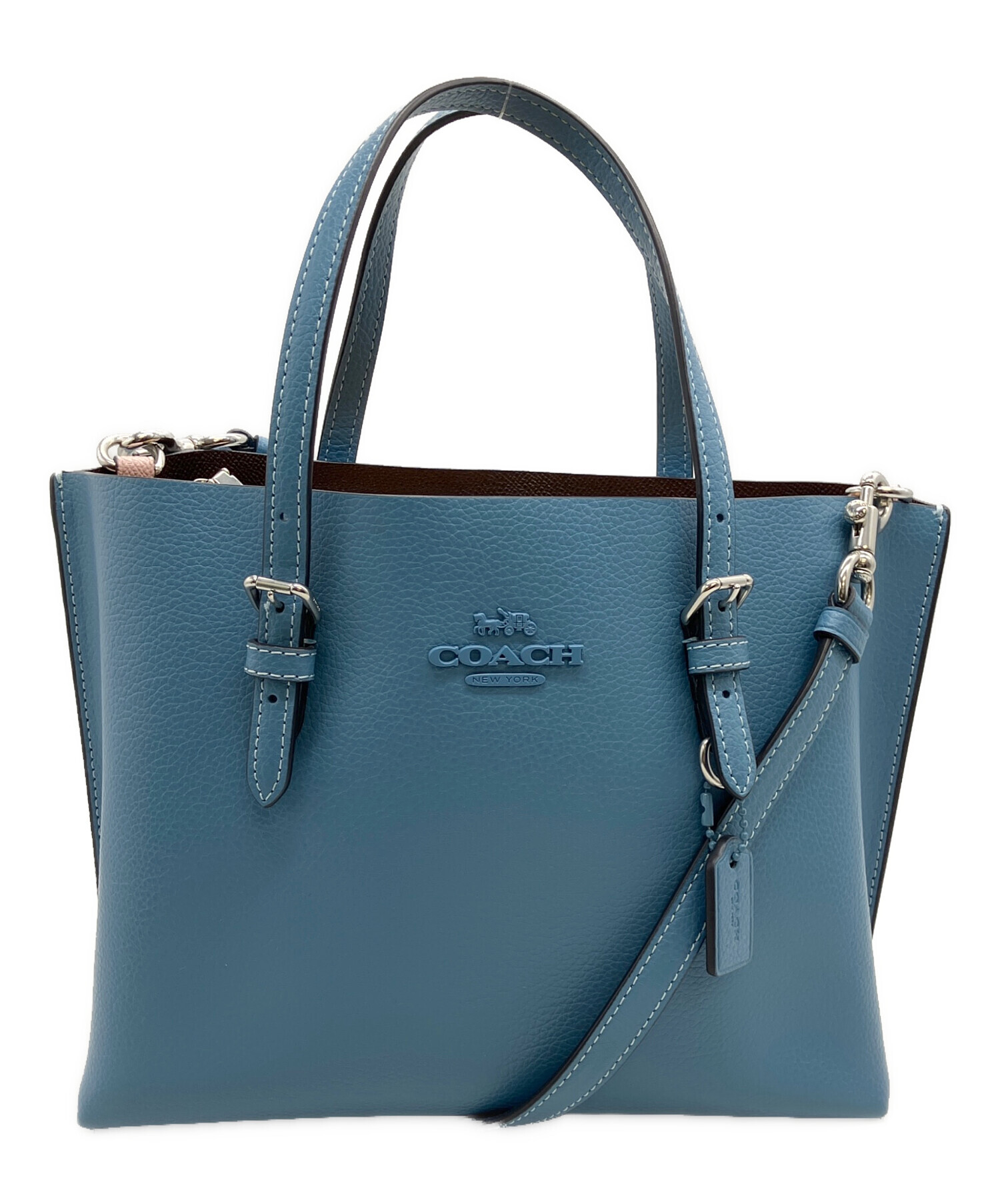 売り切り価格❤️COACH ブルー 2WAY バッグ 中古・古着通販】COACH (コーチ) 2WAYバッグ ブルー｜ブランド・古着