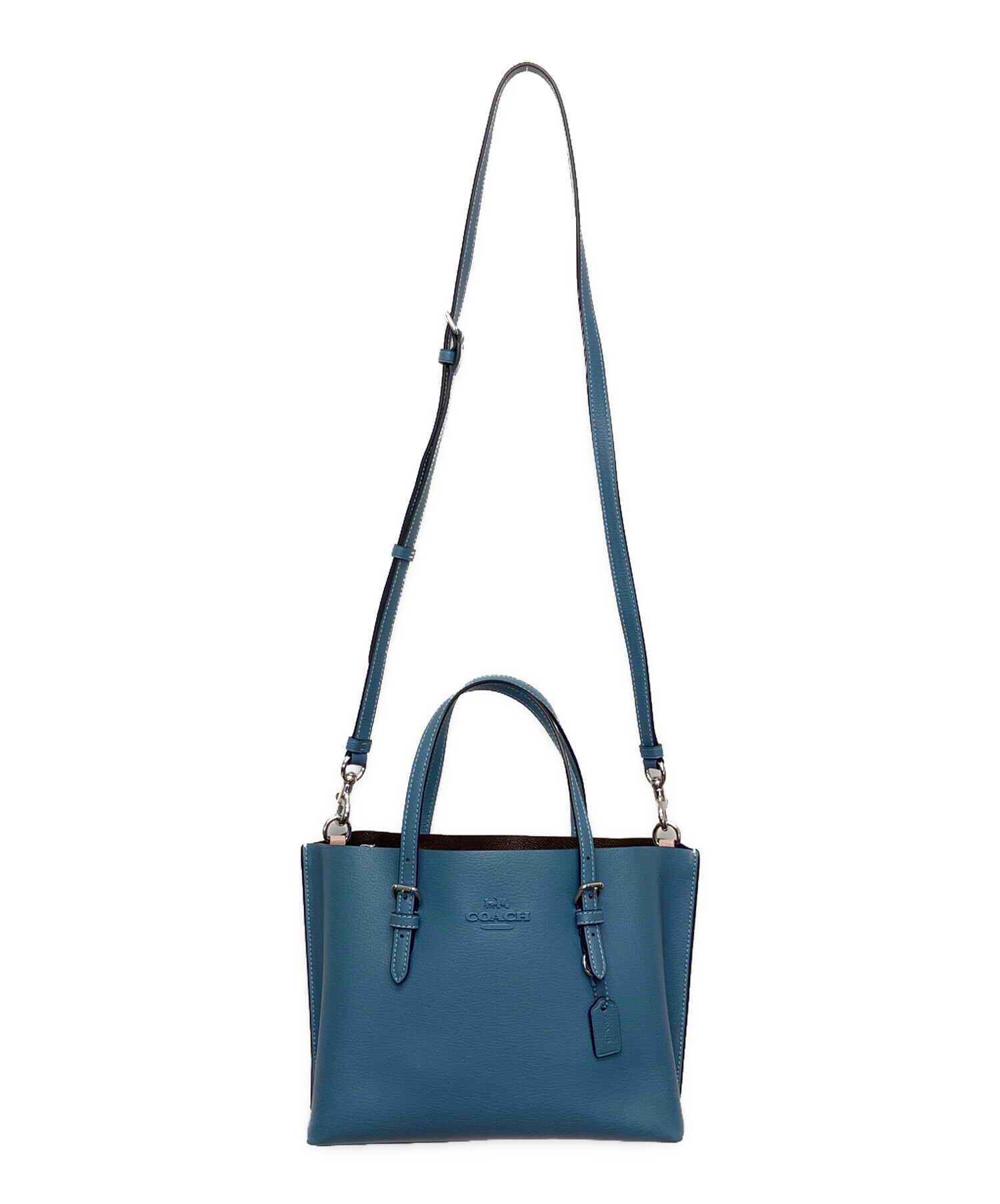 売り切り価格❤️COACH ブルー 2WAY バッグ 中古・古着通販】COACH (コーチ) 2WAYバッグ ブルー｜ブランド・古着