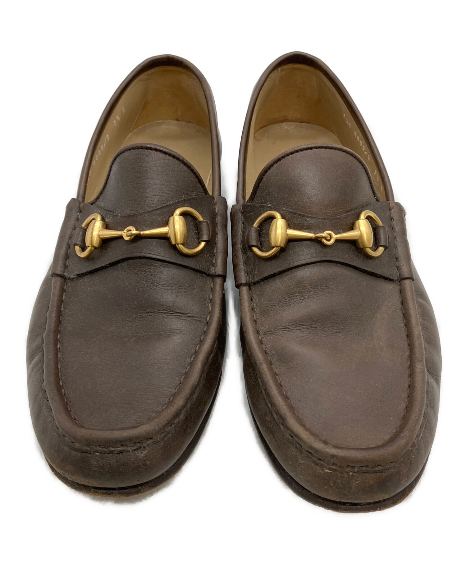 中古・古着通販】GUCCI (グッチ) ビットローファー ブラウン サイズ:7