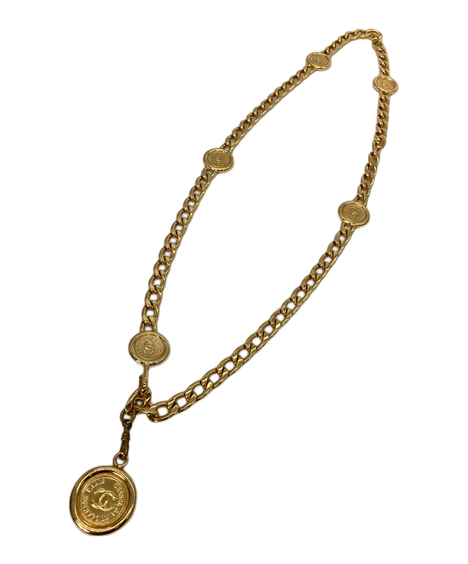 【極希少】シャネル　チェーンベルト　ゴールド ヴィンテージ 中古・古着通販】CHANEL (シャネル) コインモチーフチェーンベルト