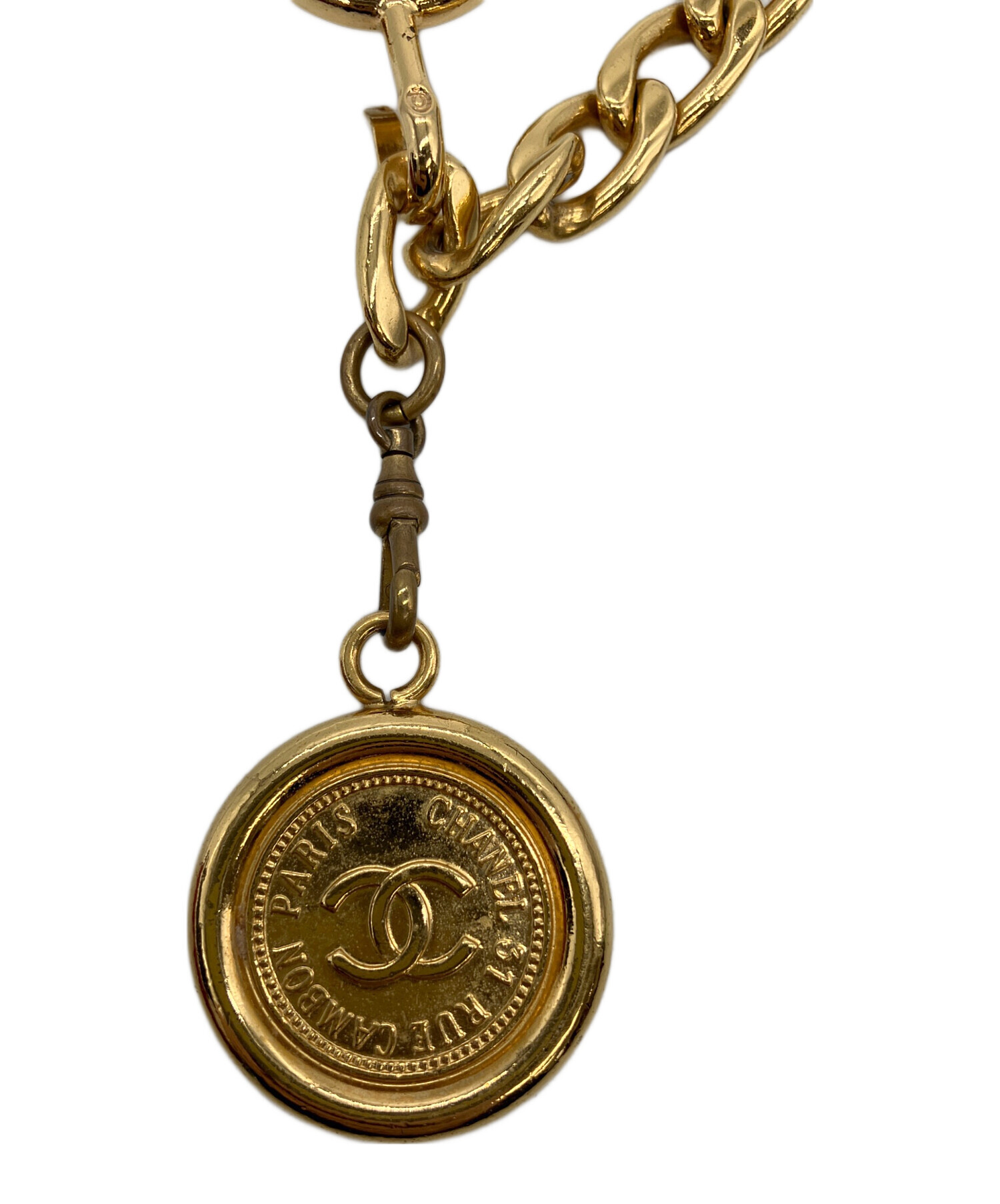 お値下げ❣️CHANEL.シャネル.チェーンベルト.ゴールド 中古・古着通販】CHANEL (シャネル) チェーンベルト ゴールドカラー