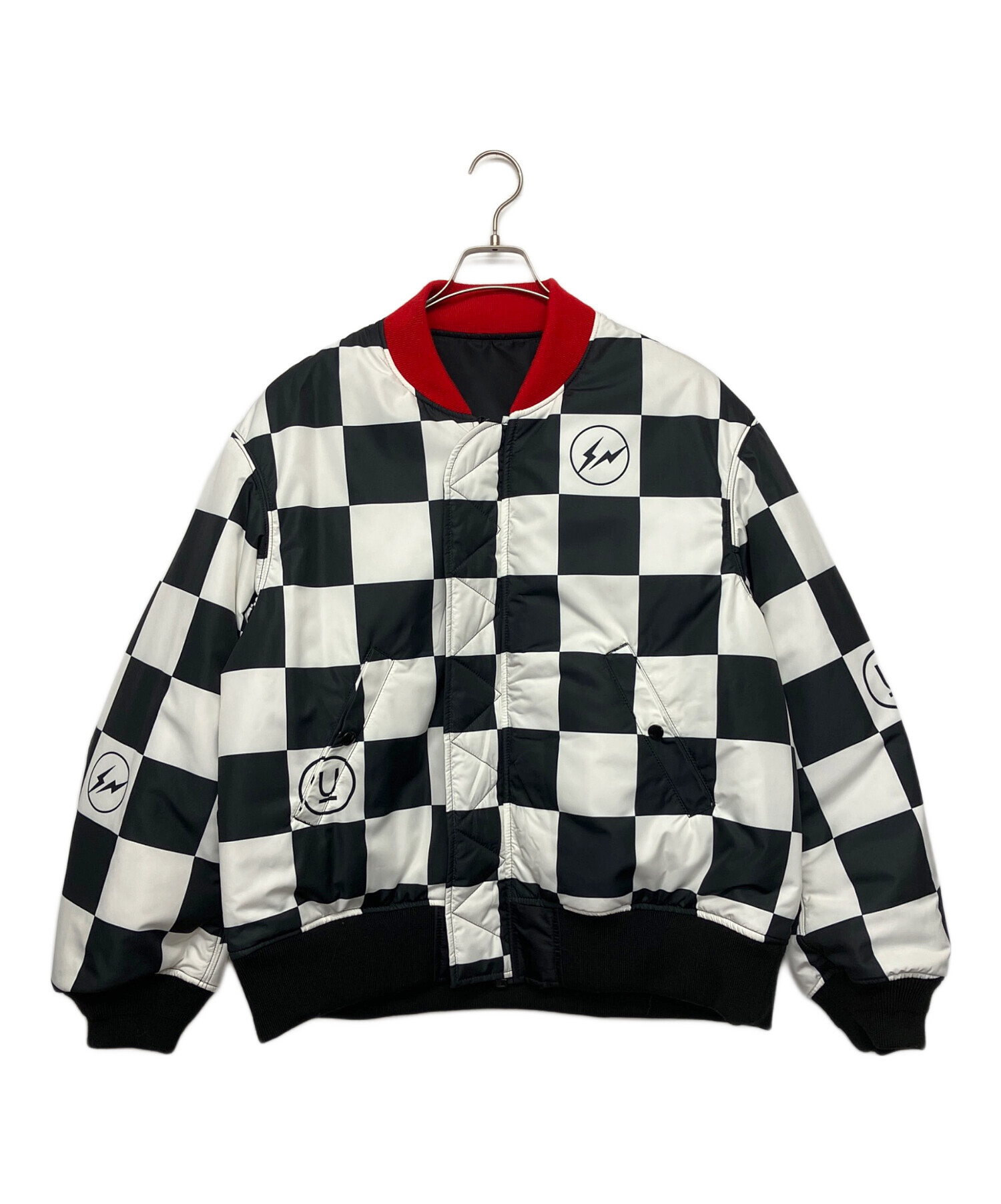 UNDERCOVER & FRGMT チェック柄 ジャケット 中古・古着通販】UNDERCOVER (アンダーカバー) FRGMENT リバースMA-1