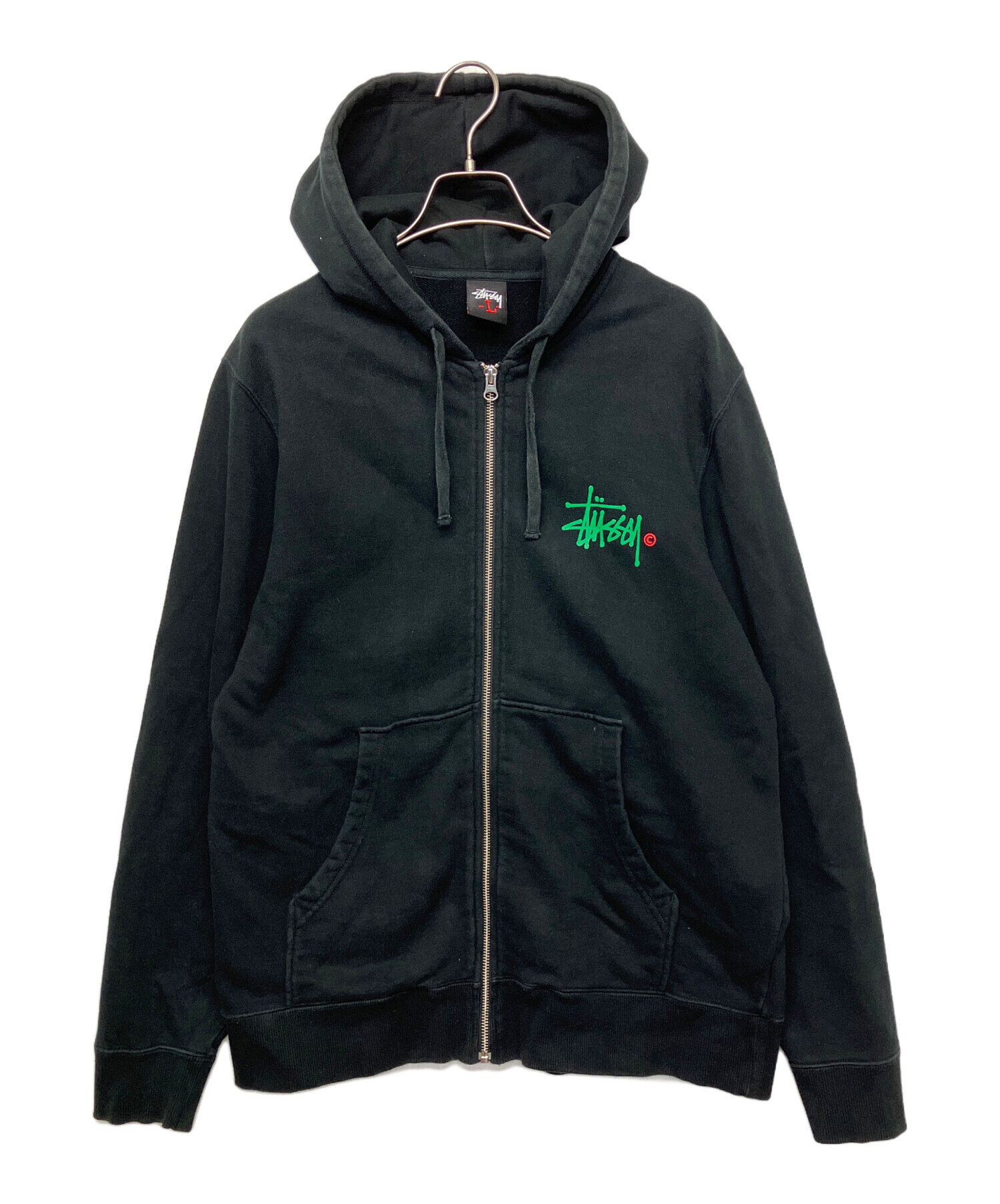 Stussy ブラック フルジップ パーカー L Stussy ブラック フルジップ 