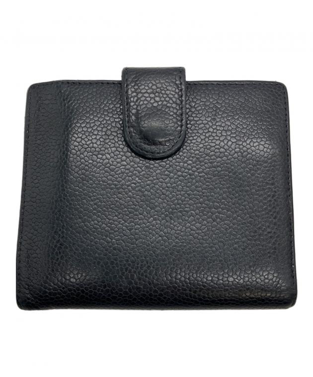 中古・古着通販】CHANEL (シャネル) 2つ折り財布 ブラック｜ブランド