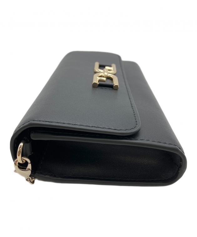 新品同様 FURLA フルラ レザー チェーン ロングウォレット ショルダーバッグ WE00382 ブラック レディース 古着 中古 USED 中古・古着通販】FURLA (フルラ) チェーンショルダーバッグ ブラック