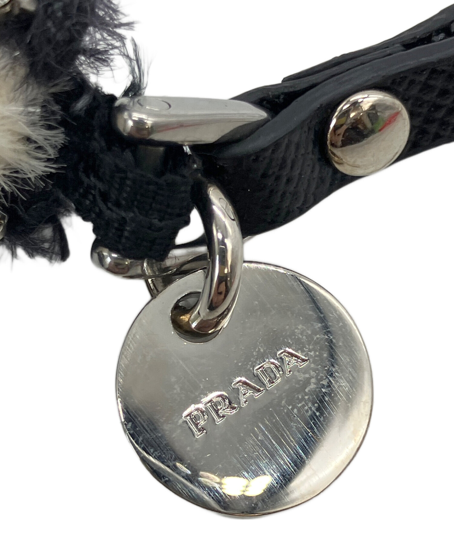 中古・古着通販】PRADA (プラダ) ストラップ パンダ ブラック×ホワイト