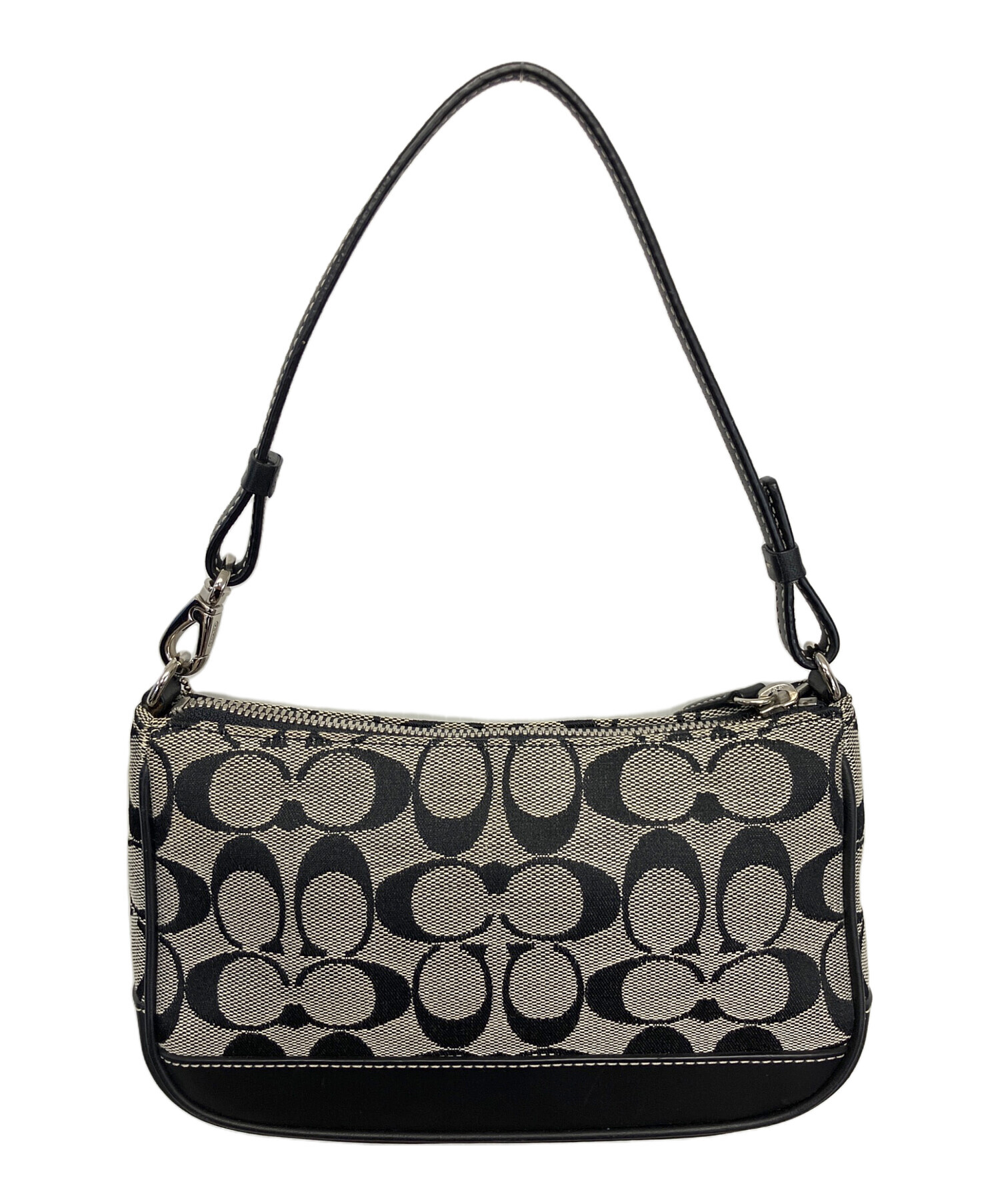 中古・古着通販】COACH (コーチ) アクセサリーポーチ ブラック×グレー