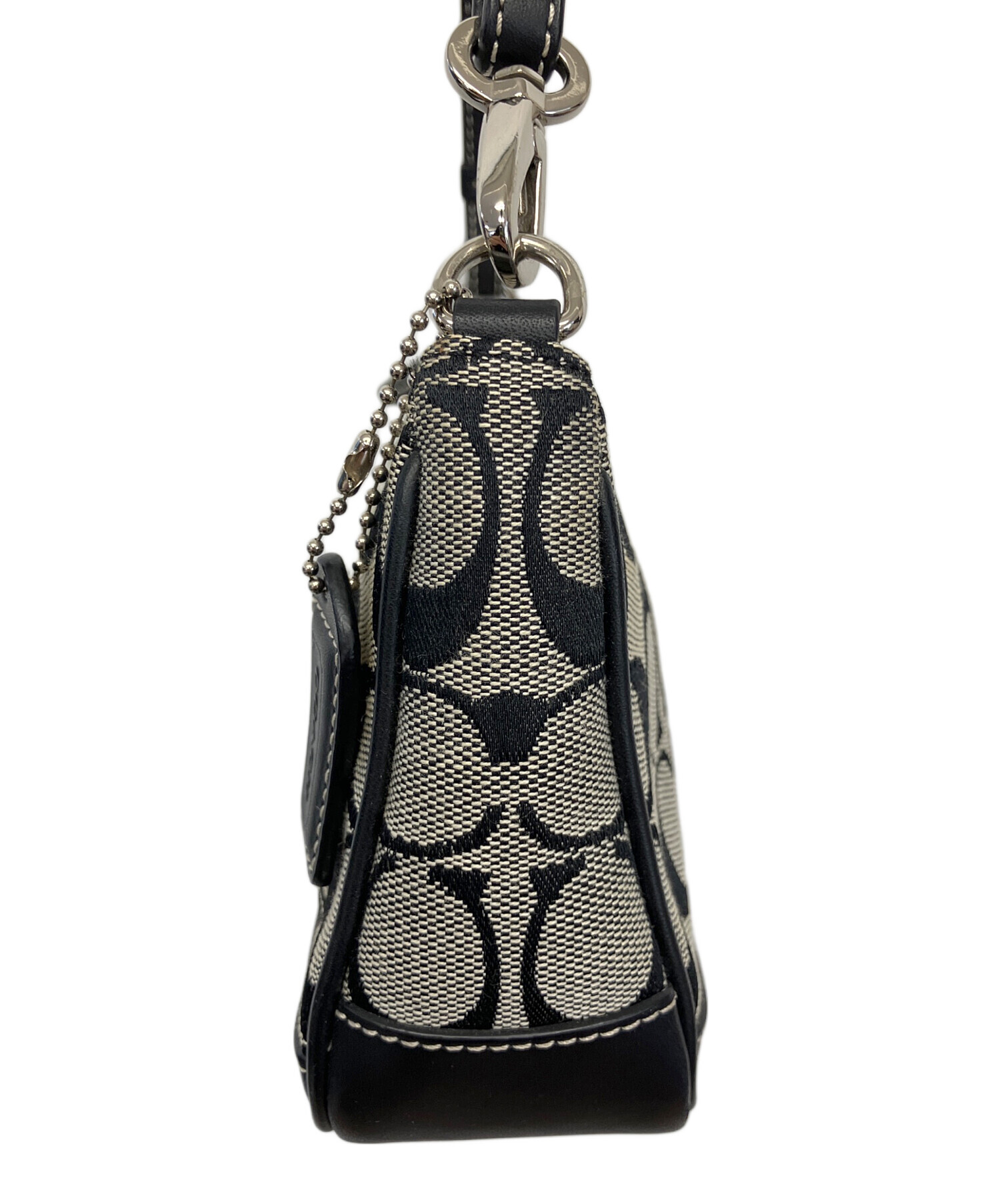 中古・古着通販】COACH (コーチ) アクセサリーポーチ ブラック×グレー