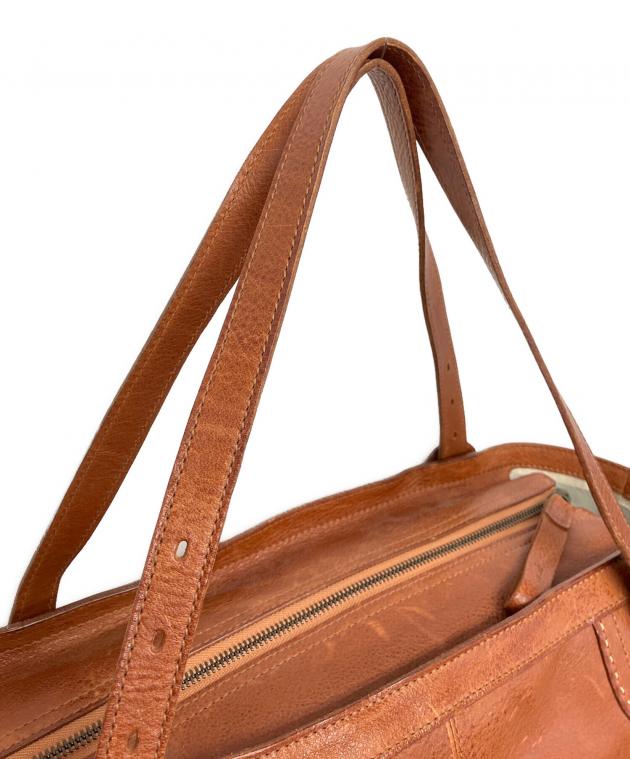 未使用 タグ付き genten 横長トート ハンド バッグ ブラウン 牛革 中古・古着通販】genten (ゲンテン) トートバッグ ブラウン｜ブランド