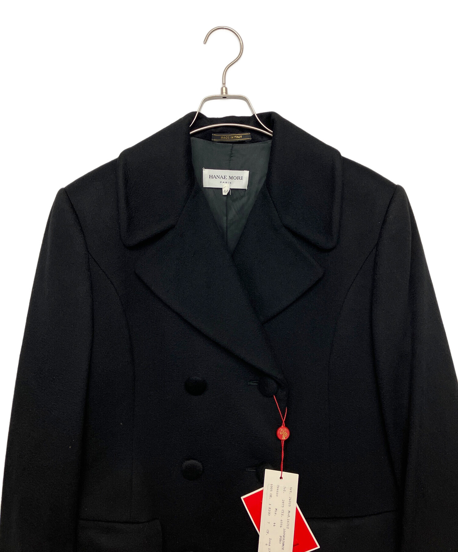 古着 vintage HANAE MORI カシミヤ チェスターコート y2k 中古・古着通販】HANAE MORI (ハナエモリ) カシミヤコート ブラック