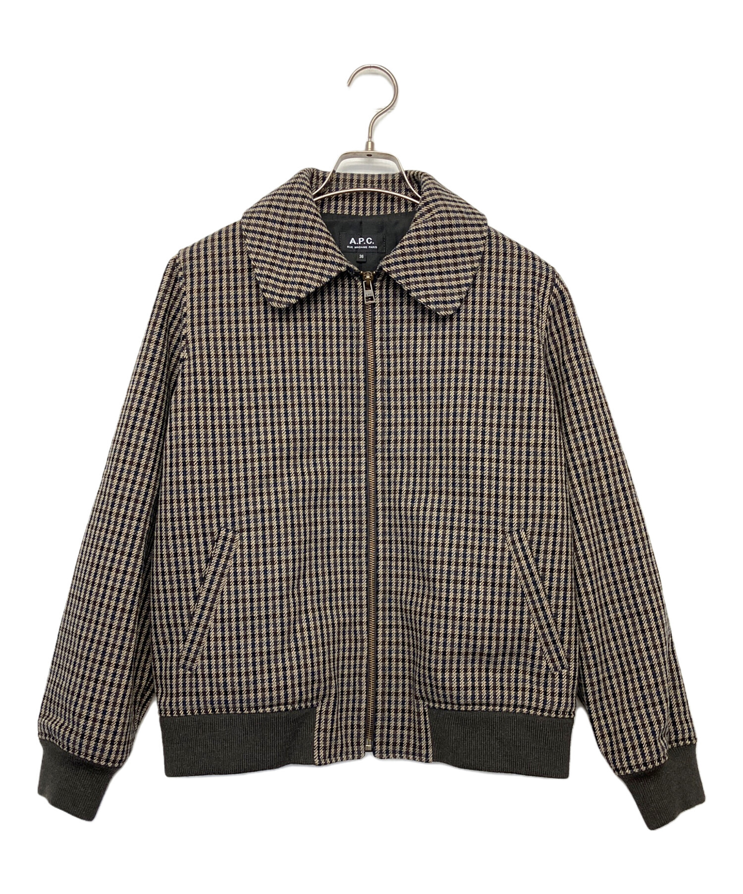 中古・古着通販】A.P.C. (アーペーセー) ジップジャケット ブラウン 