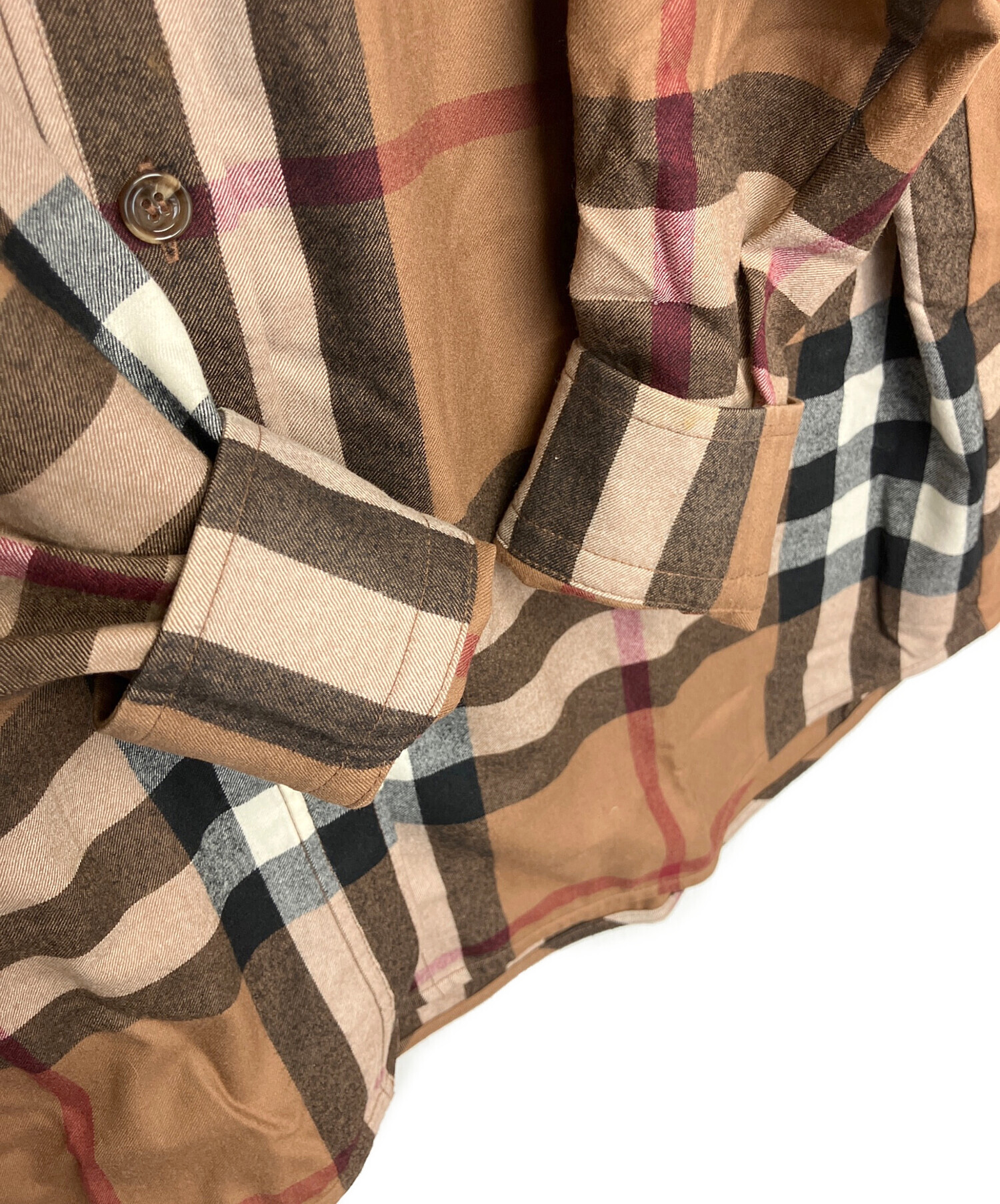美品　バーバリーロンドン　ノースリーブシャツ　茶　チェック　40 L BURBERRY LONDON(バーバリーロンドン) / 長袖シャツ/M/コットン/BRW