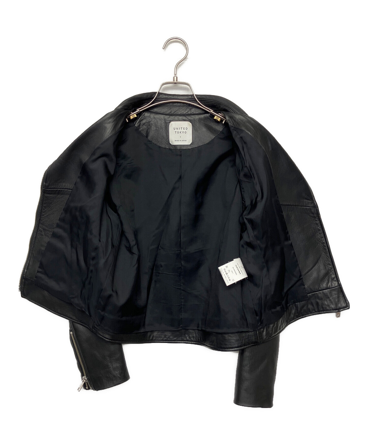 UNITED TOKYO 日本製 ダブルライダースジャケット 羊革 黒 3(L 