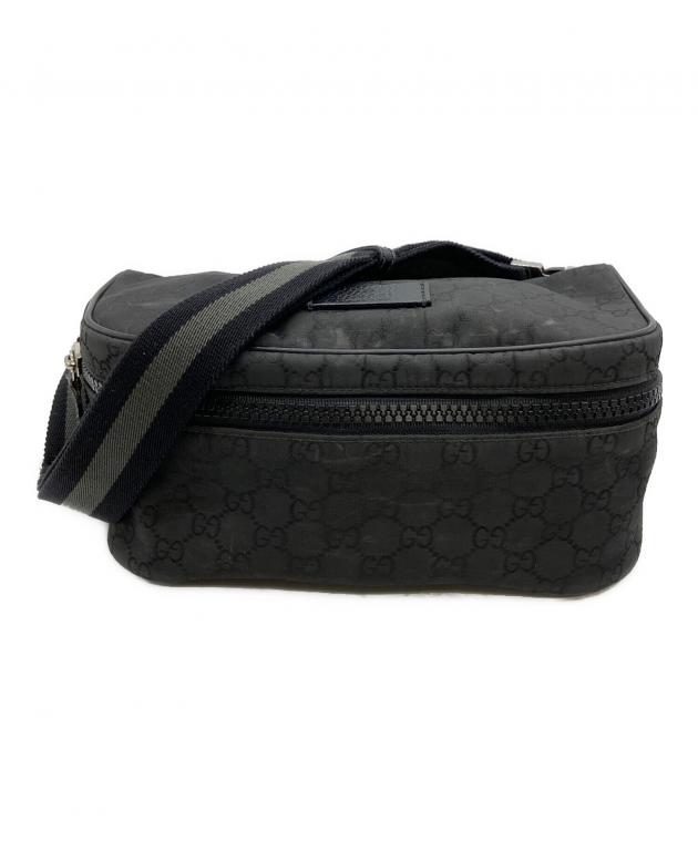 GUCCI ブラック ナイロン ハンドバッグ 中古・古着通販】GUCCI (グッチ) GGナイロン ショルダーバッグ