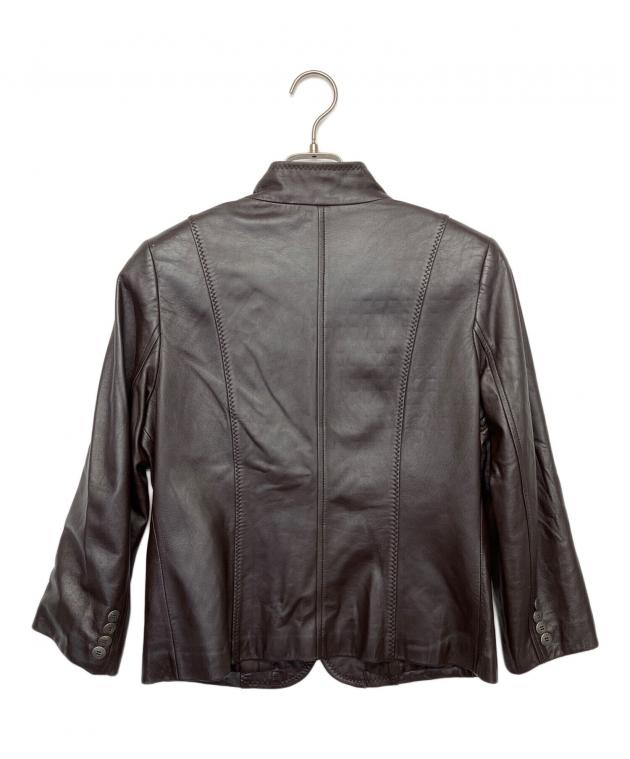 中古・古着通販】BALMAIN (バルマン) ラムレザージャケット ブラウン