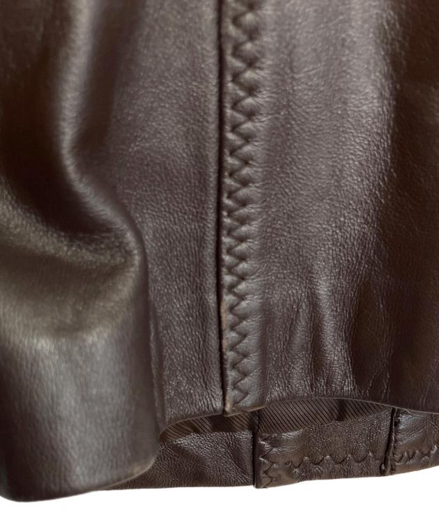 中古・古着通販】BALMAIN (バルマン) ラムレザージャケット ブラウン