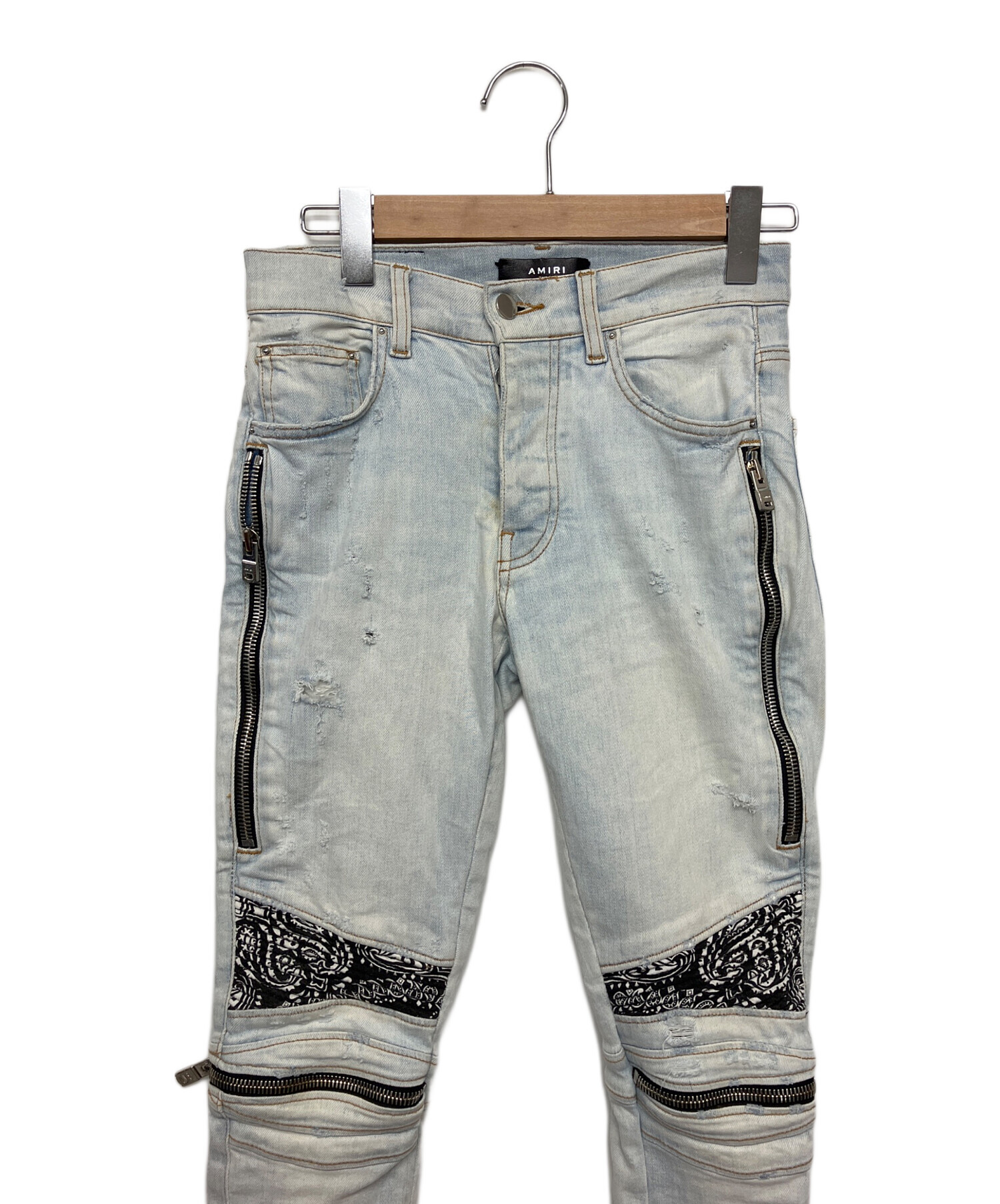 中古・古着通販】AMIRI (アミリ) バンダナ ﾀﾞﾒｰｼﾞ加工 デニムパンツ