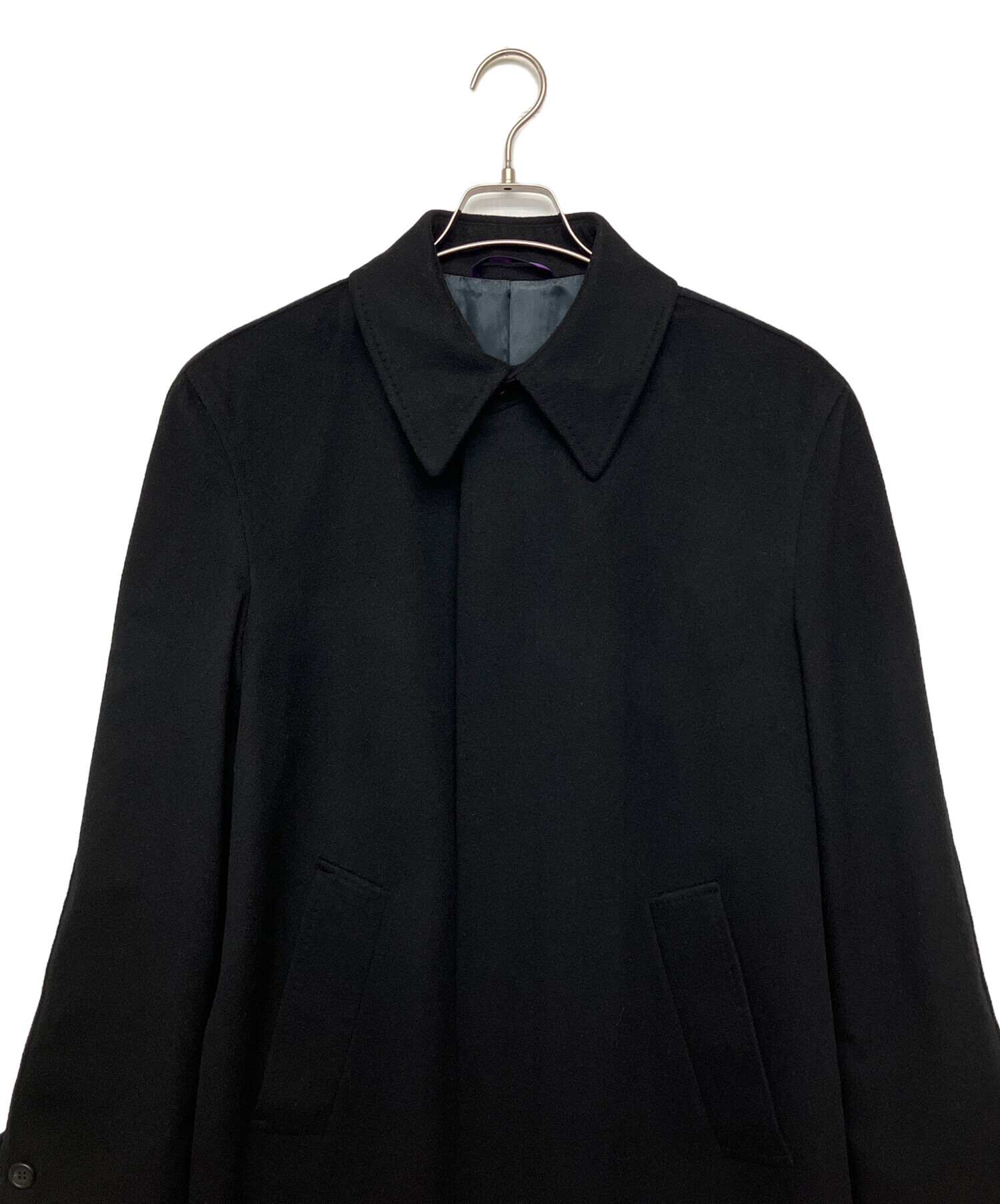 【現行タグ】ポールスミス ウール ステンカラーコート ウールコート 黒 ブラック ポールスミス ブラック Paul Smith BLACK ステンカラーコート アウター