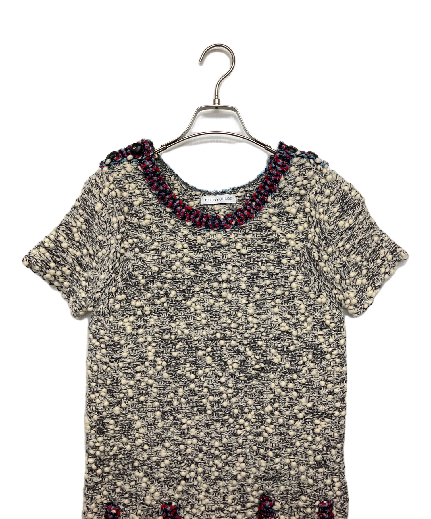 中古・古着通販】SEE BY CHLOE (シーバイクロエ) 半袖ニットワンピース