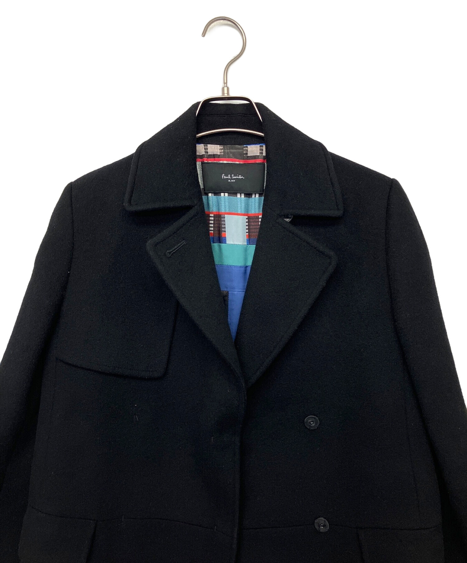 超美品 PAUL SMITH ポールスミス ウール コート 黒 ブラック 中古・古着通販】Paul Smith BLACK (ポールスミスブラック) ウール