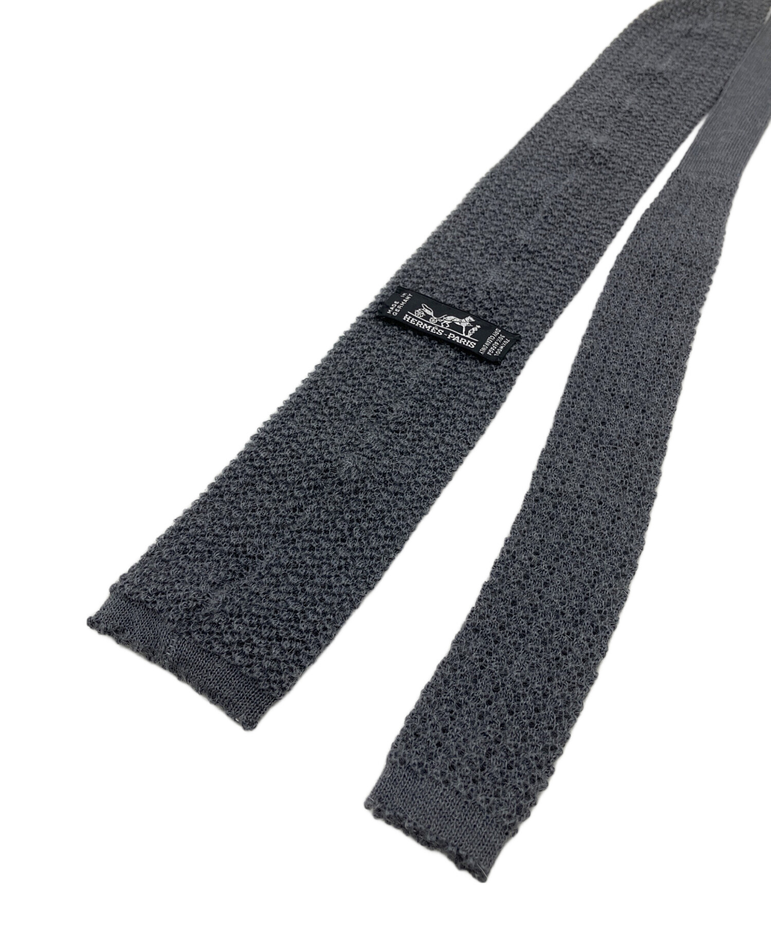 中古・古着通販】HERMES (エルメス) ニットネクタイ グレー サイズ