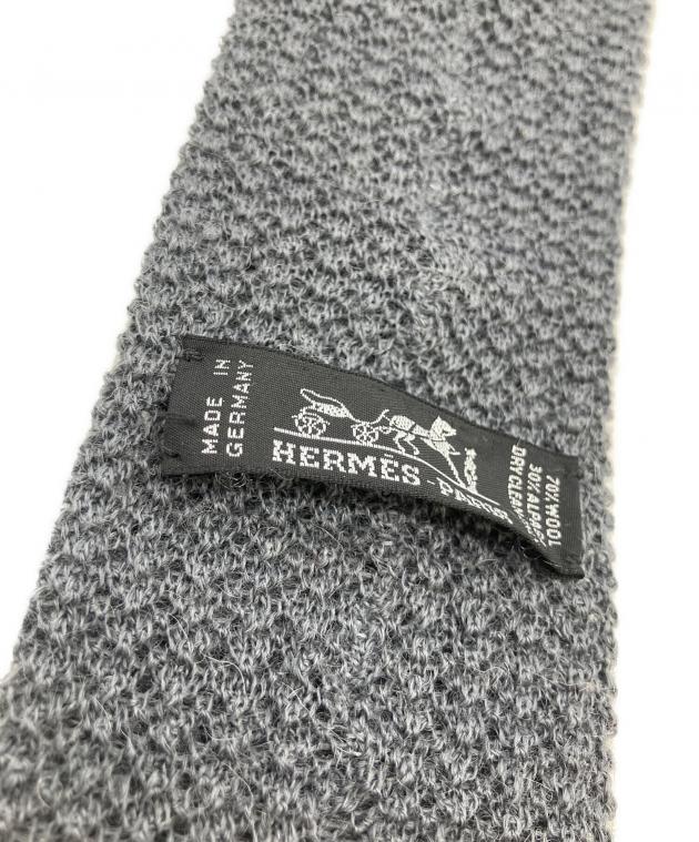 中古・古着通販】HERMES (エルメス) ニットネクタイ グレー サイズ