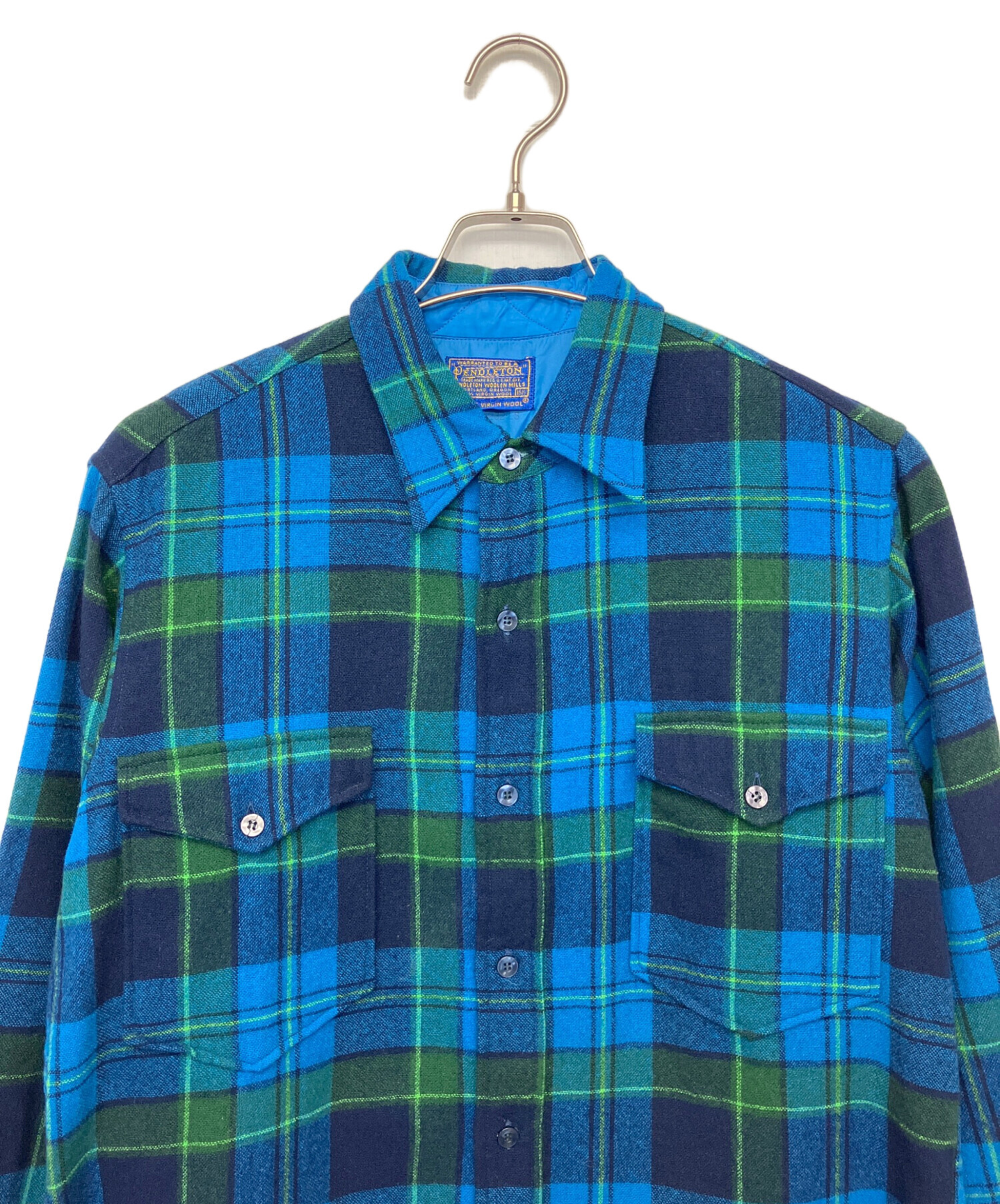 【60s】pendletonペンドルトン ボードシャツ グリーン M ペンドルトン PENDLETON 60s 後期 ボードシャツ ビンテージ オンブレ