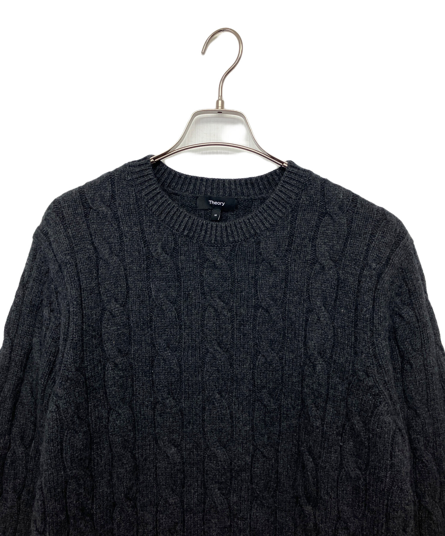 中古・古着通販】theory (セオリー) カシミヤ混ケーブルニット グレー