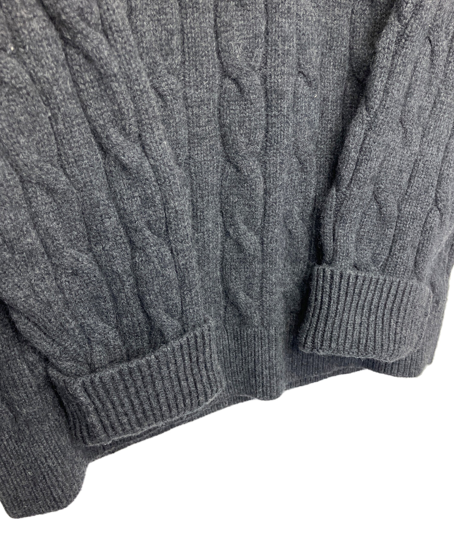 中古・古着通販】theory (セオリー) カシミヤ混ケーブルニット グレー