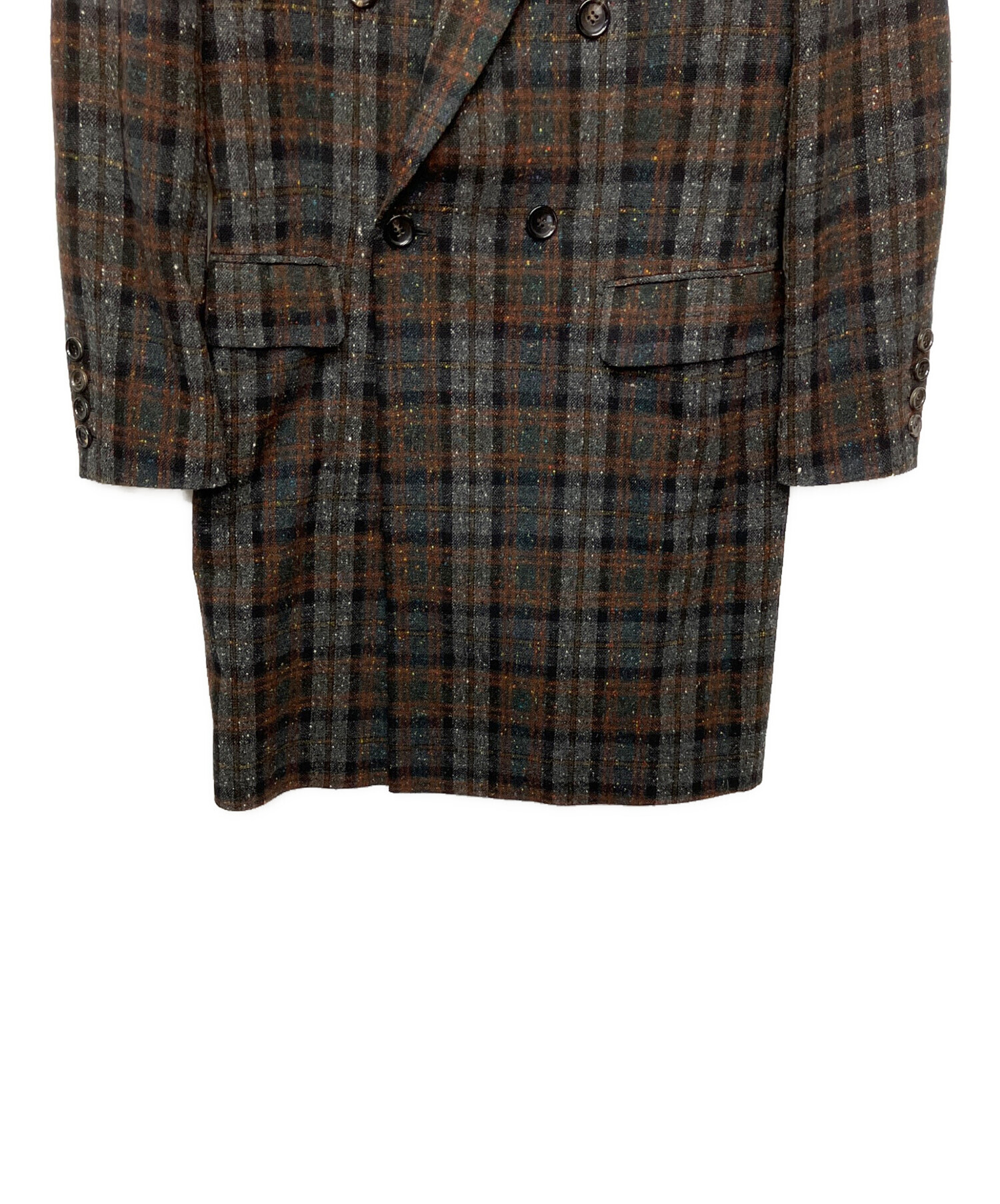 ジョンローレンスサリバン17awチェックダブルブレストコート 中古・古着通販】JOHN LAWRENCE SULLIVAN (ジョン ローレンス サリバン