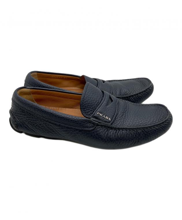 PRADA プラダ ドライビングシューズ ローファー ネイビー 中古・古着通販】PRADA (プラダ) ドライビングシューズ フラット