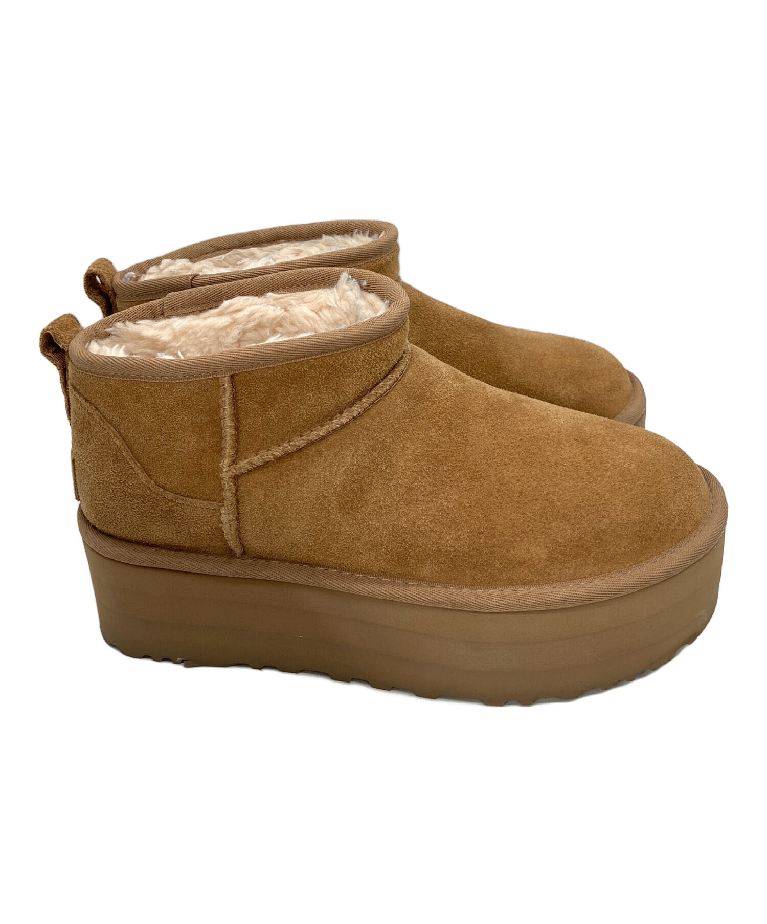 【写真多数】UGG アグ ブラウン ファー付きショートブーツ 24cm 値下げ可 良品 UGG アグ ムートンブーツ 24cm ブラウン 茶 ショートブーツ S