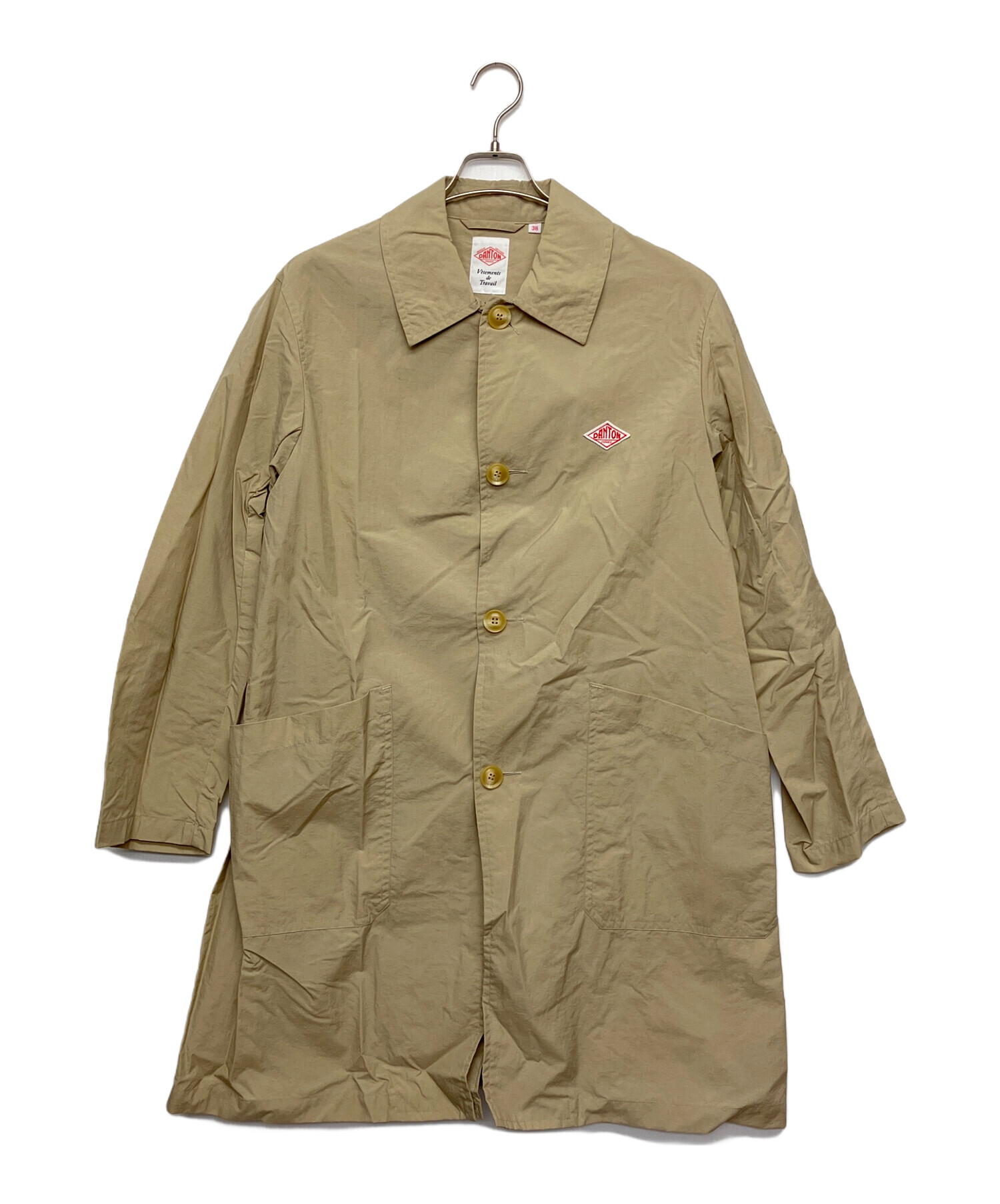 未使用級DANTON ダントン ステンカラーコート 40 ベージュ ナイロン L 中古・古着通販】DANTON (ダントン) ステンカラーコート ベージュ
