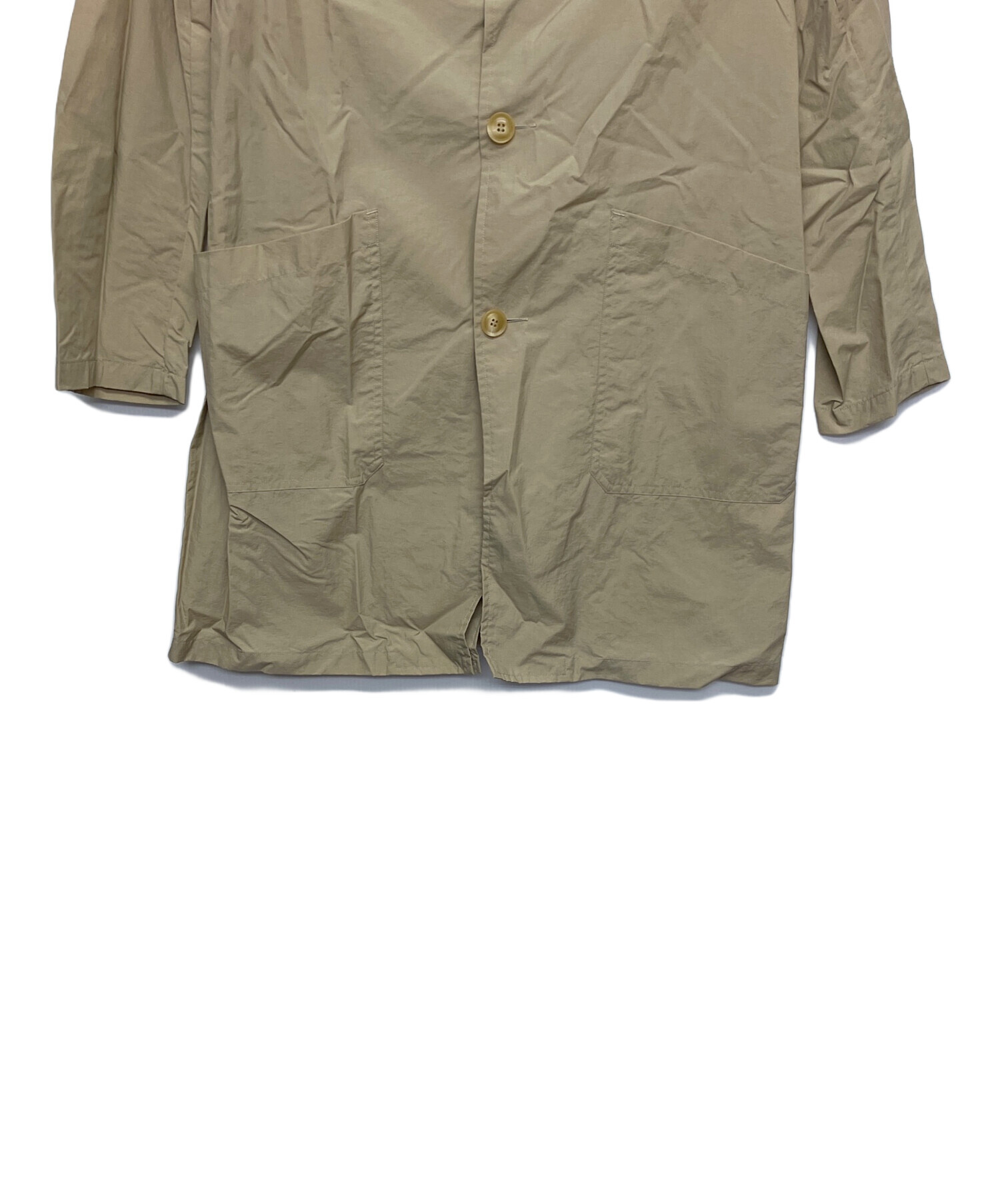 未使用級DANTON ダントン ステンカラーコート 40 ベージュ ナイロン L 中古・古着通販】DANTON (ダントン) ステンカラーコート ベージュ