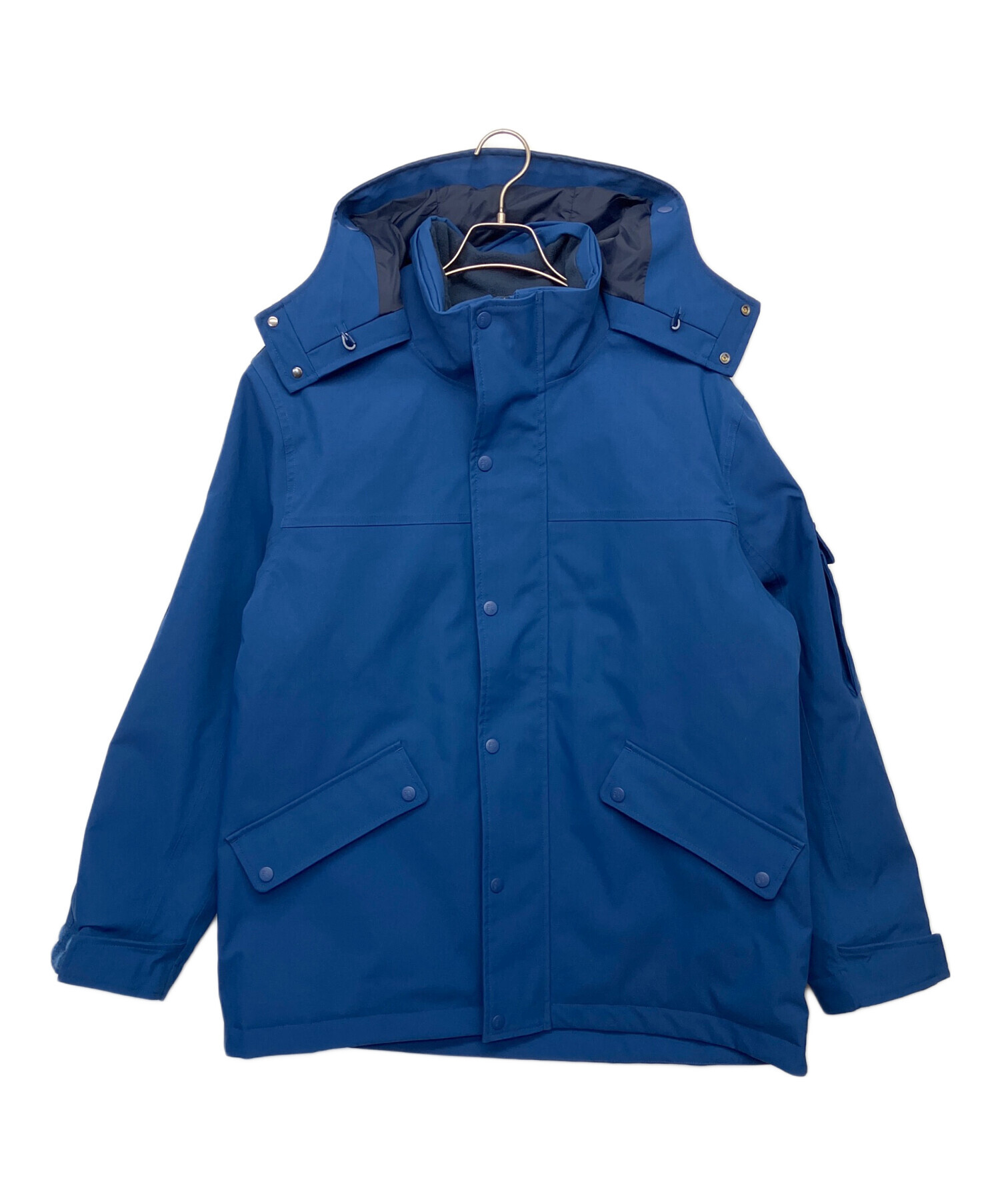 AIGLE ブルーロングジャケット ファー付き 中古・古着通販】AIGLE (エーグル) インサレーションロングジャケット