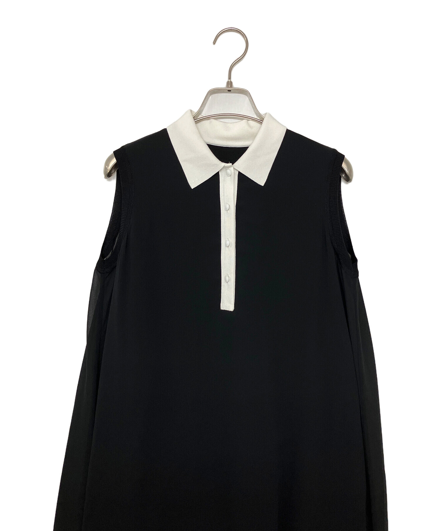 中古・古着通販】ANAYI (アナイ) ノースリーブワンピース ブラック