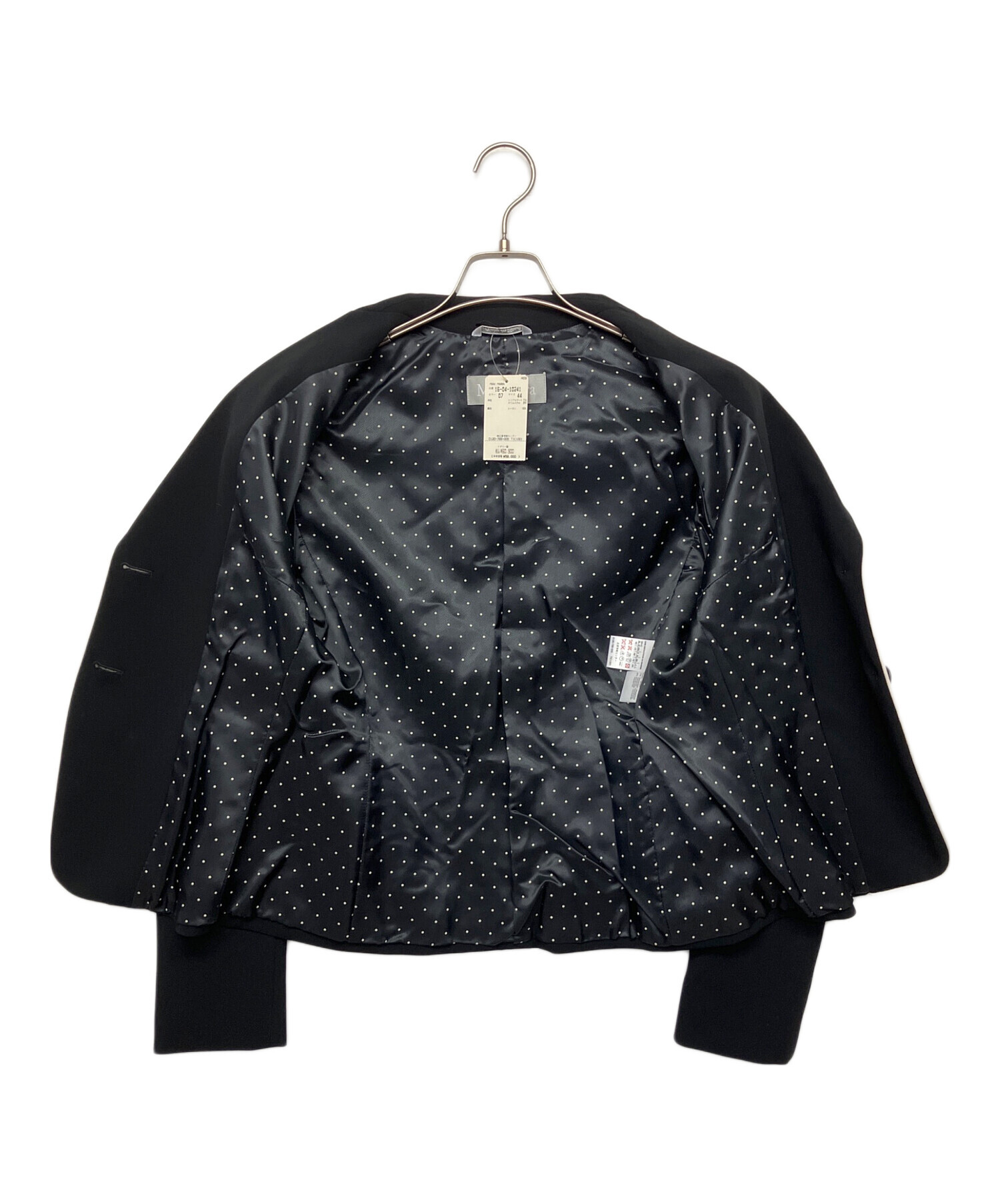 美品　Max Mara ジャケット　ブラック 中古・古着通販】MaxMara (マックスマーラ) パイピングジャケット