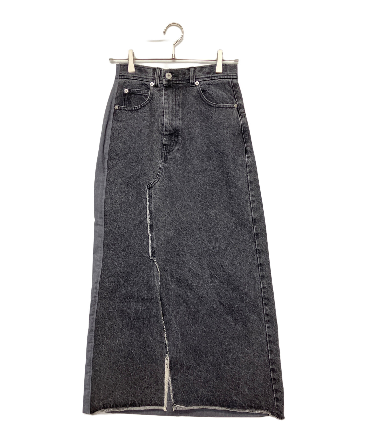 中古・古着通販】AMERI (アメリ) DENIM DOCKING COMBINE SKIRT グレー
