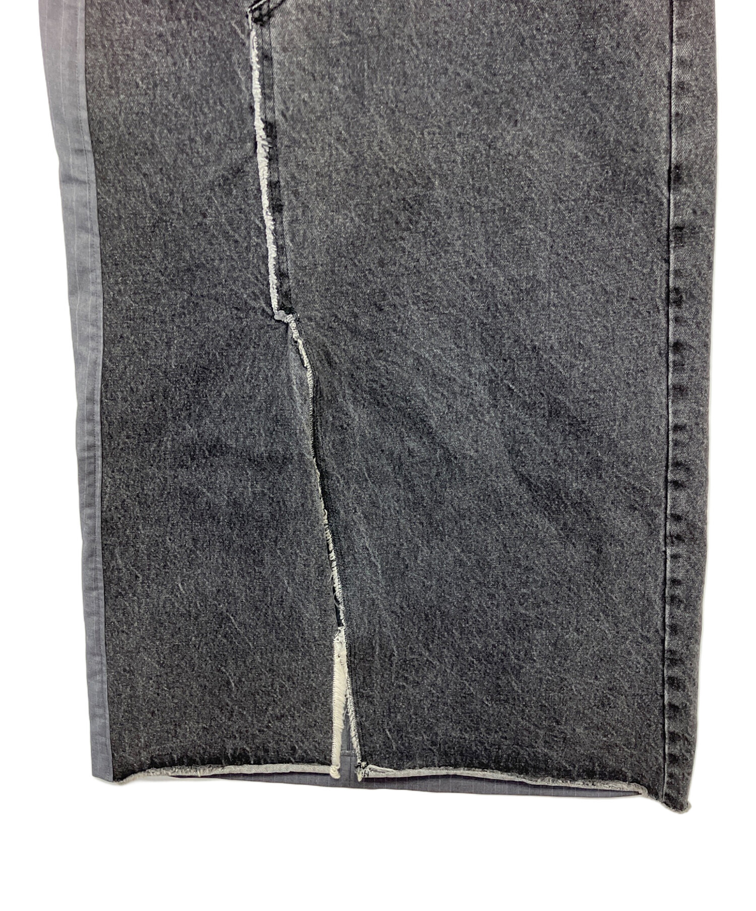 中古・古着通販】AMERI (アメリ) DENIM DOCKING COMBINE SKIRT グレー