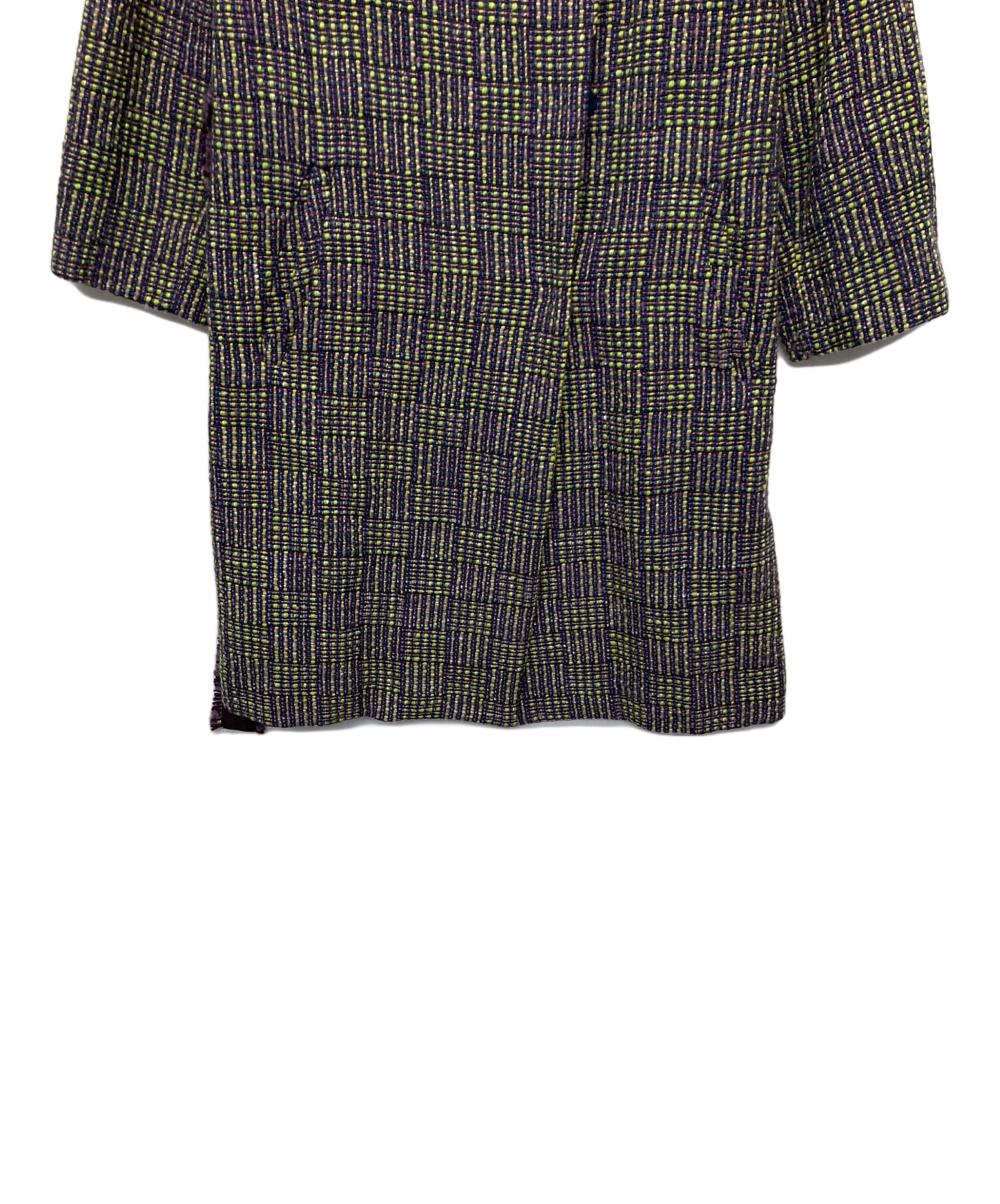 中古・古着通販】Sybilla (シビラ) チェック コート グリーン×パープル