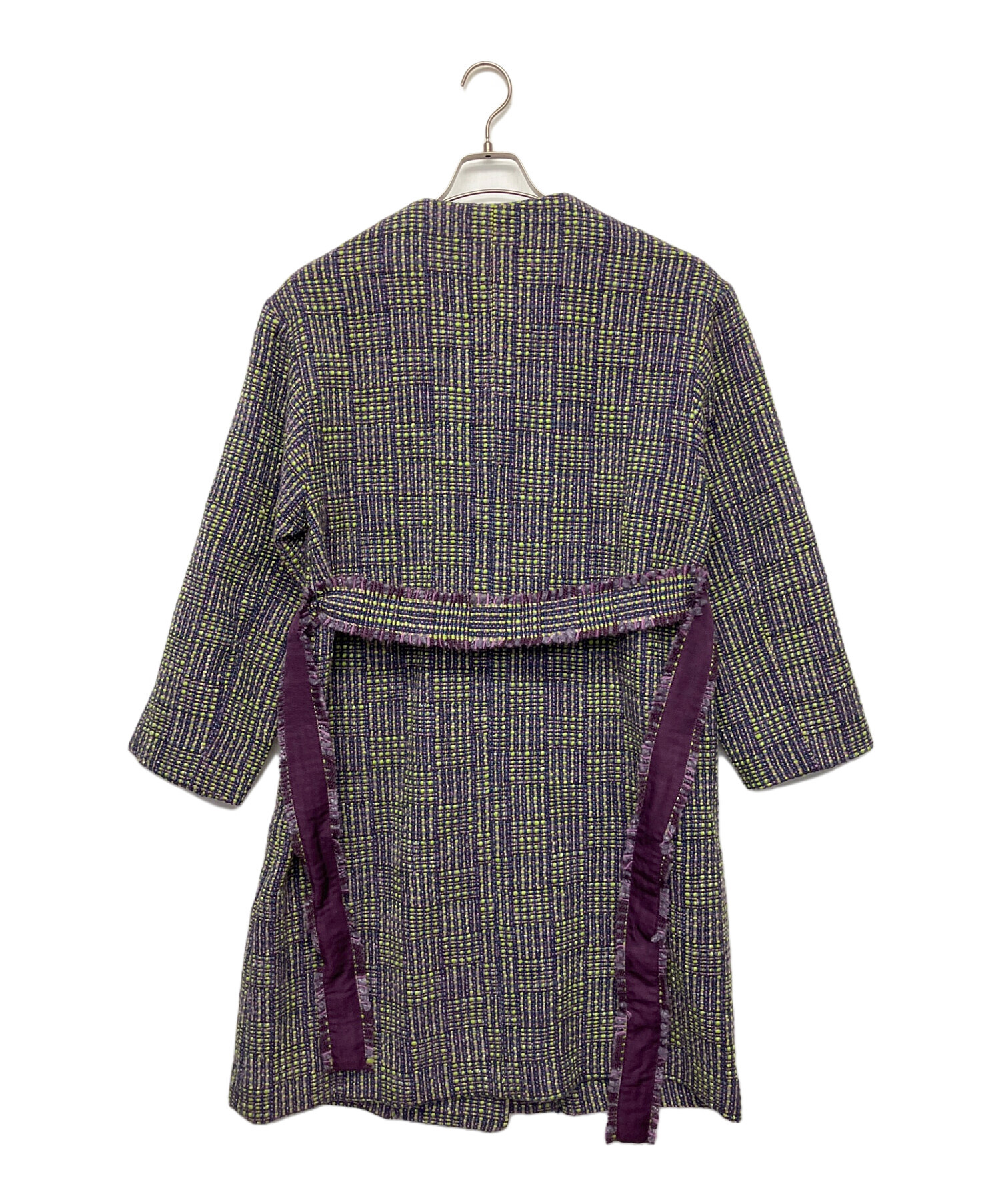 中古・古着通販】Sybilla (シビラ) チェック コート グリーン×パープル