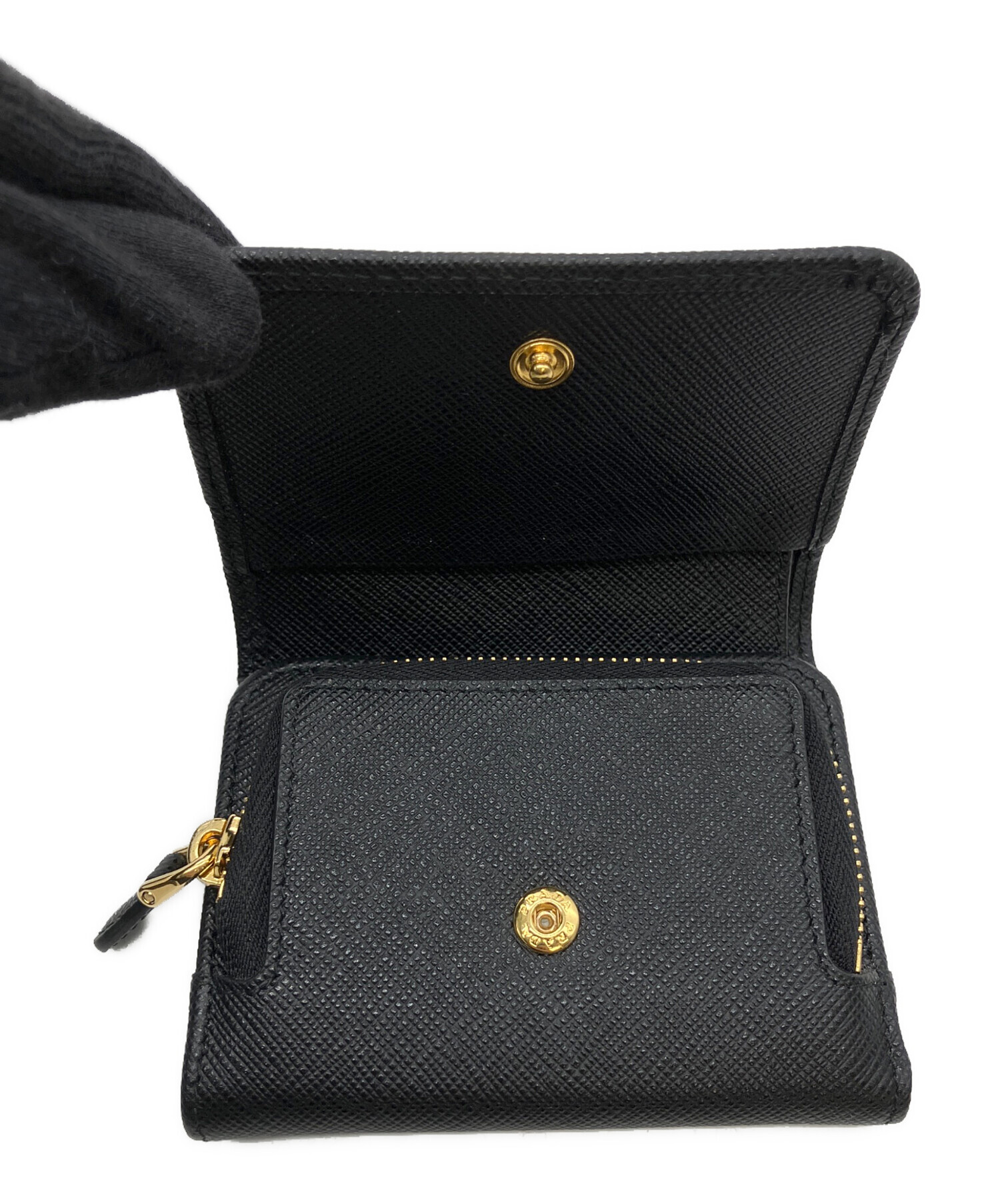 中古・古着通販】PRADA (プラダ) サフィアーノレザー 長財布 ブラック