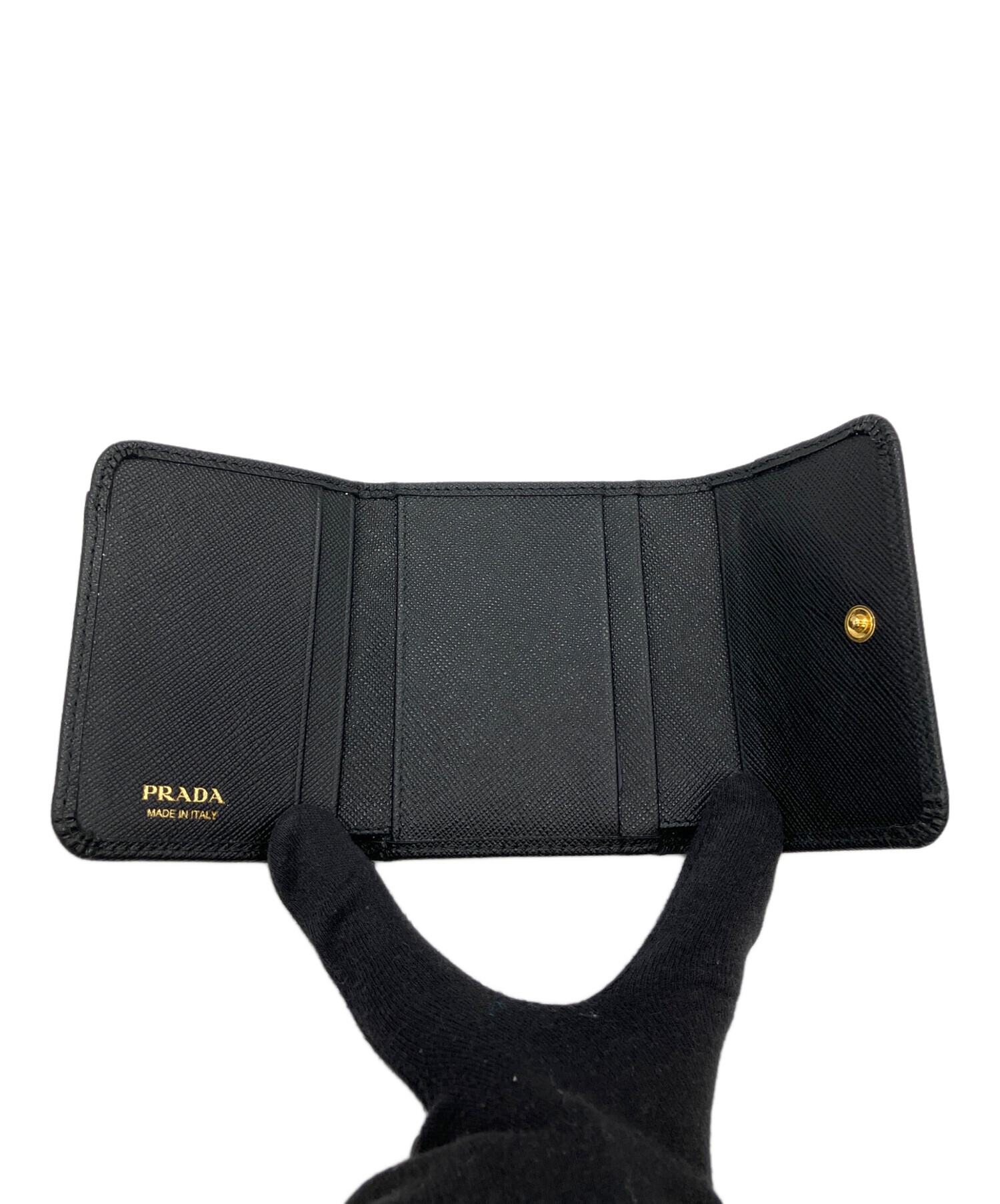 中古・古着通販】PRADA (プラダ) サフィアーノレザー 長財布 ブラック