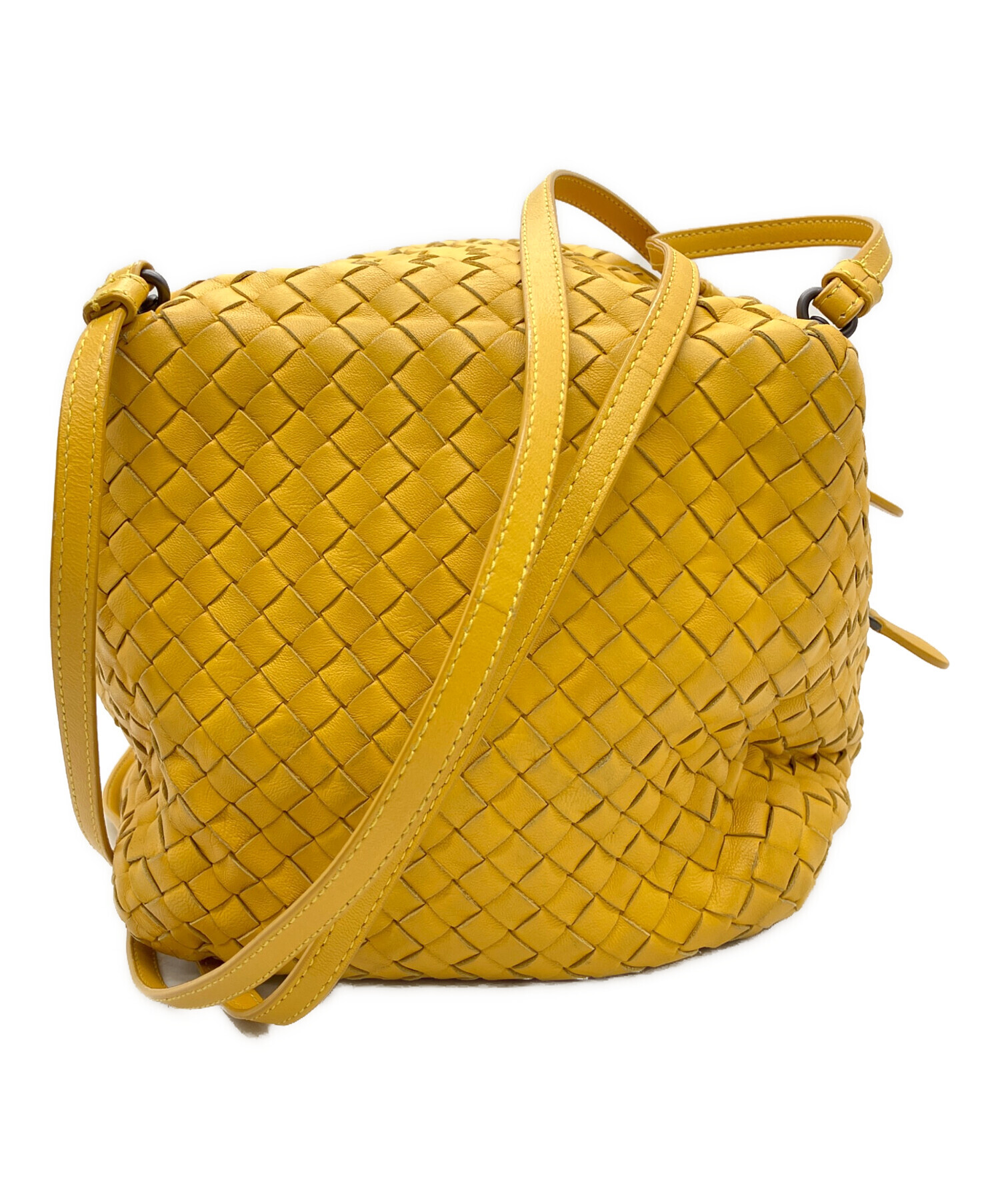 BOTTEGA VENETA イントレチャート ショルダーバッグ　黄色 中古・古着通販】BOTTEGA VENETA (ボッテガベネタ) イントレチャート