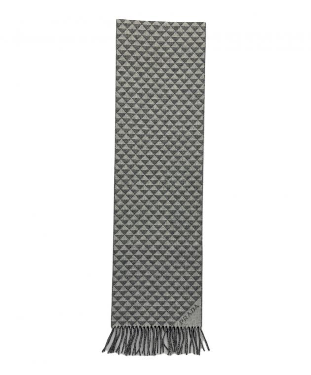 PRADA グレー系 ストライプ マフラー 中古・古着通販】PRADA (プラダ) マフラー グレー｜ブランド・古着通販